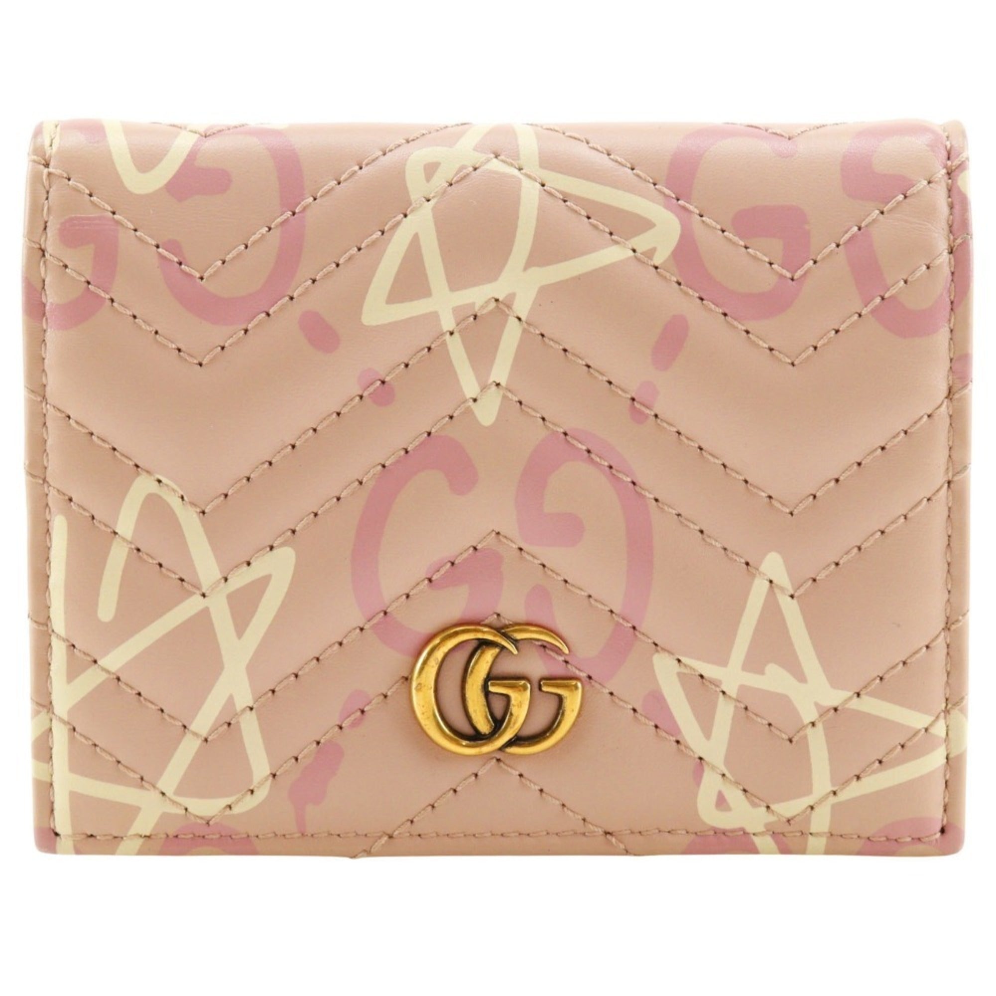 Gucci Pink Leather Bill Wallet (Bi-Fold) (Pre-Owned)