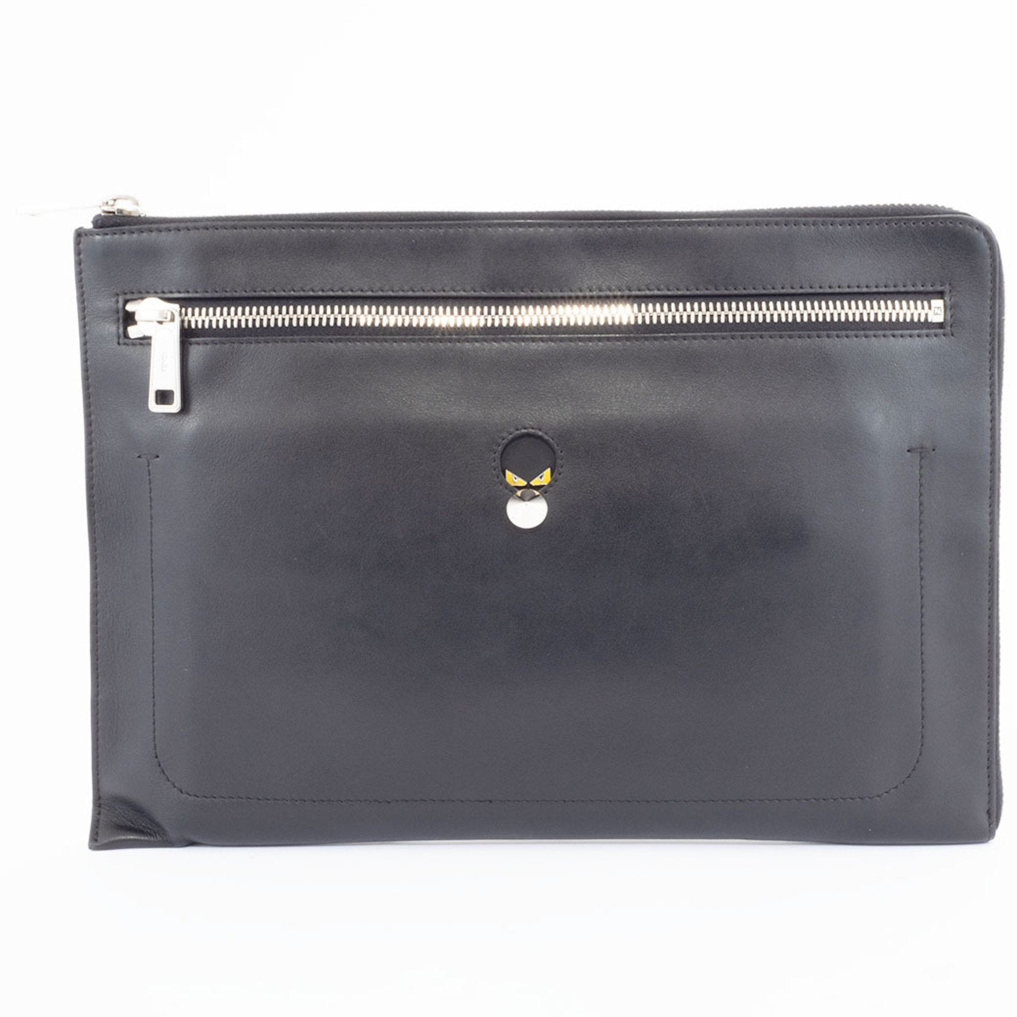 Fendi Black Leather Clutch Bag (Pre-Owned)