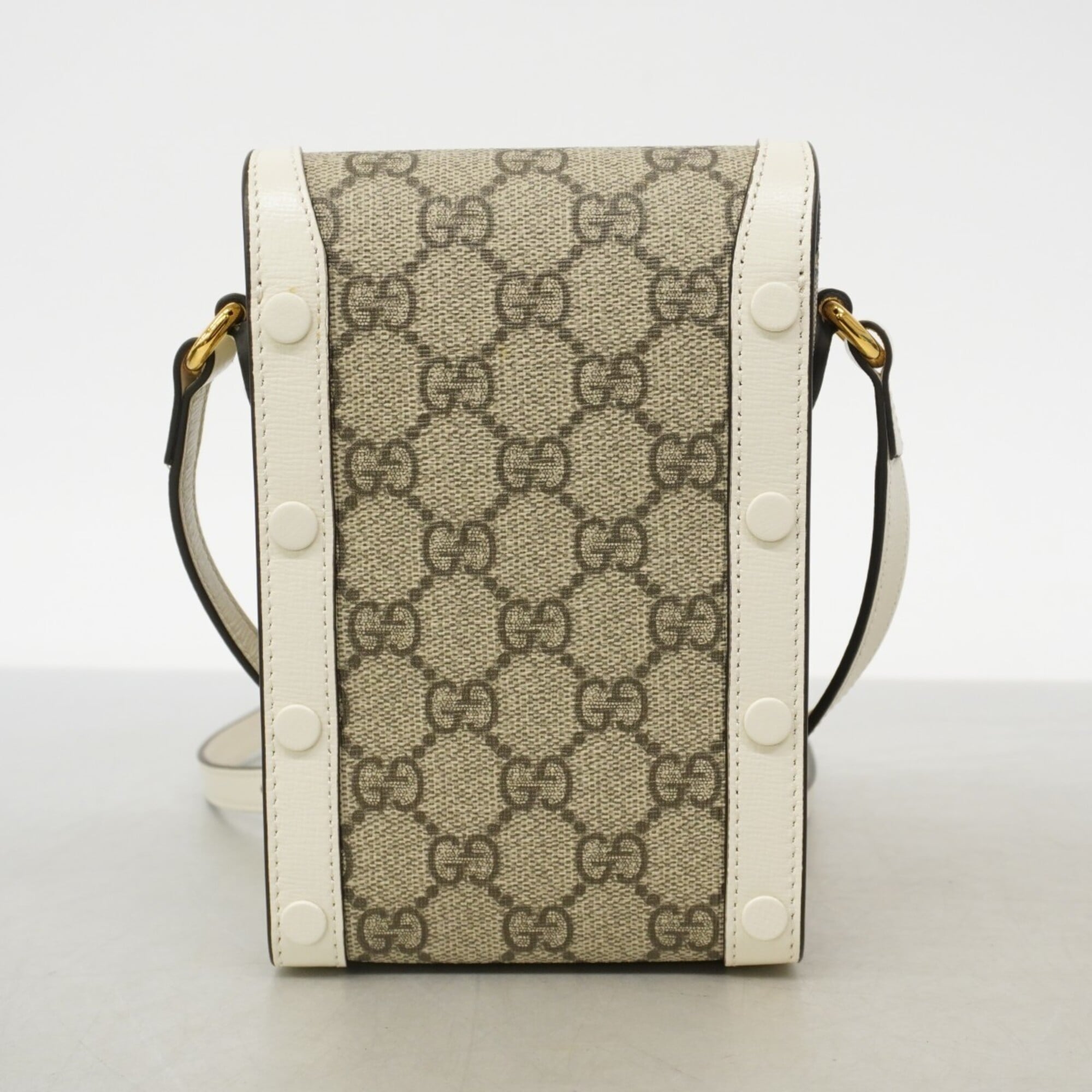 Gucci Brown White Pvc Shoulder Bag (Pre-Owned)
