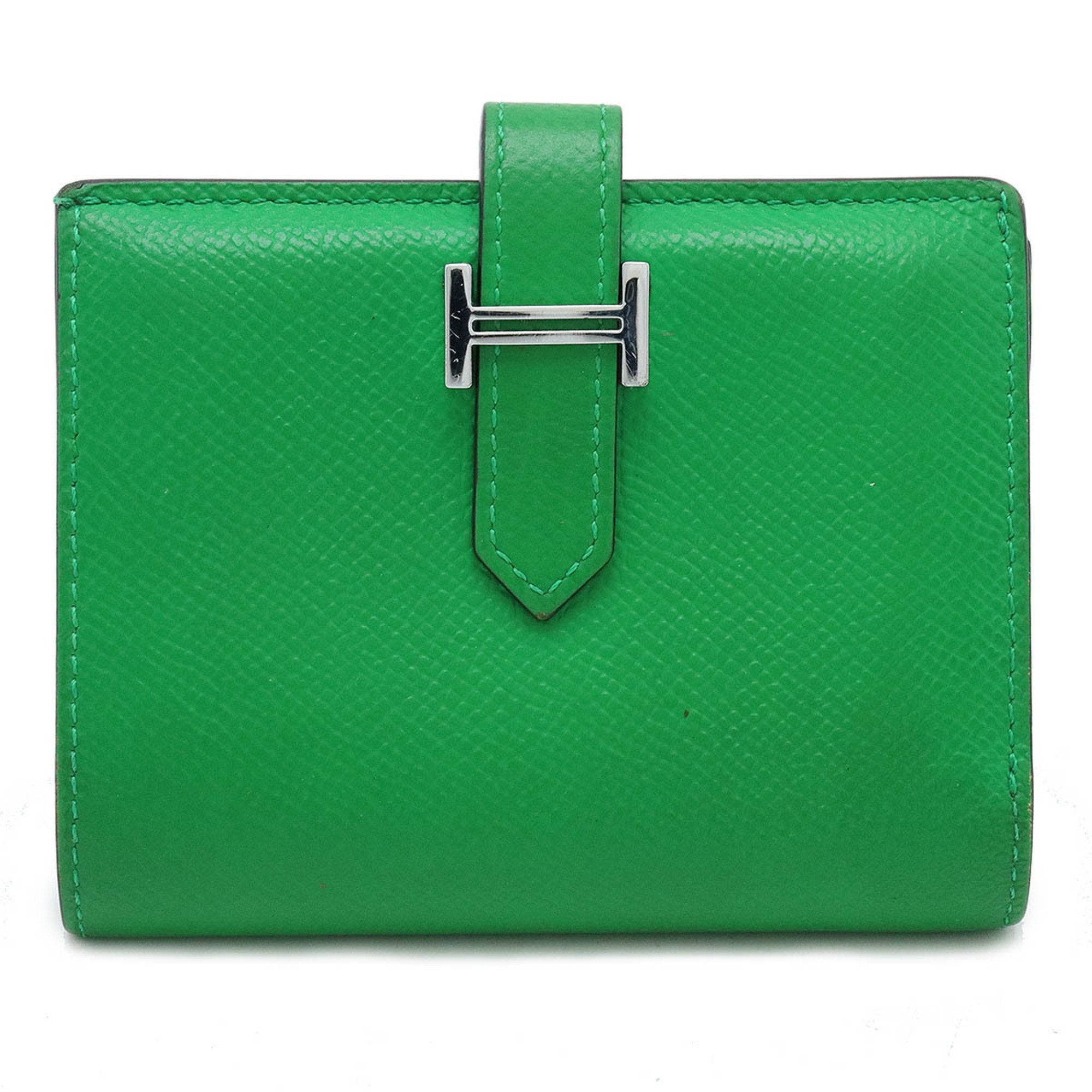 Hermes Green Leather Wallet (Bi-Fold) (Pre-Owned)