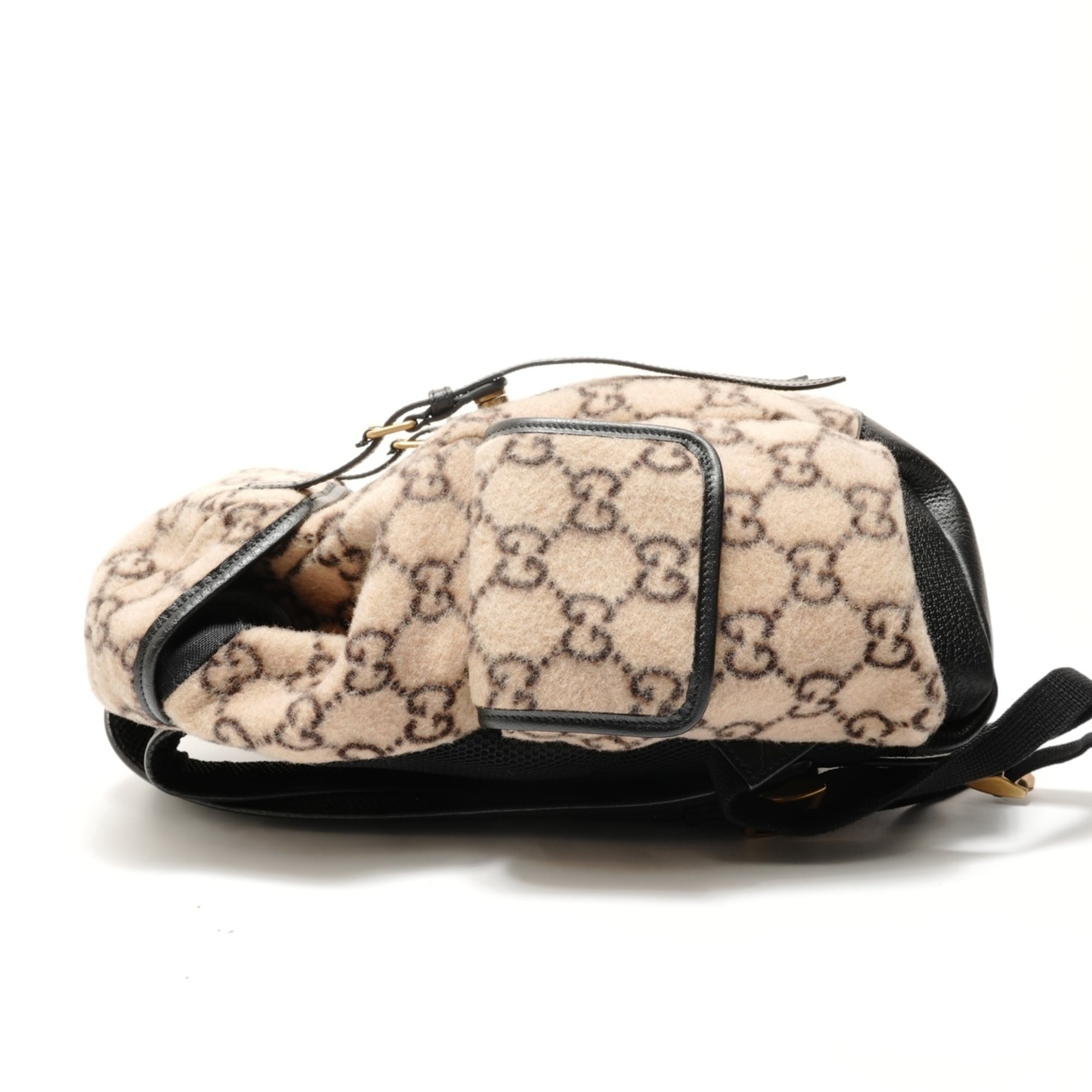 Gucci Beige Wool Leather Backpack (Pre-Owned)