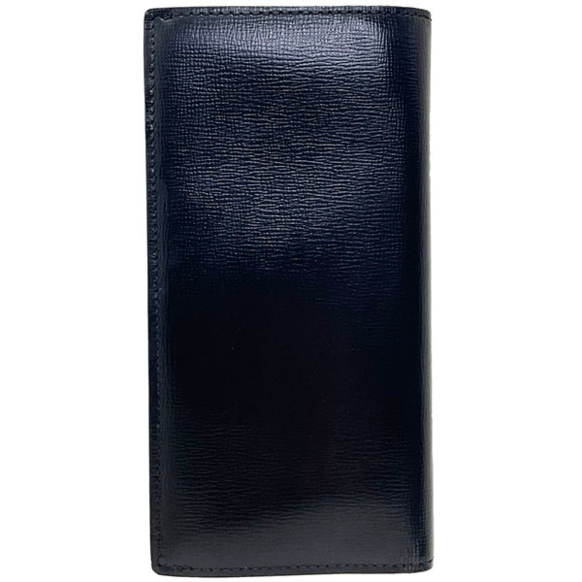 Burberry Black Leather Long Wallet (Bi-Fold) (Pre-Owned)