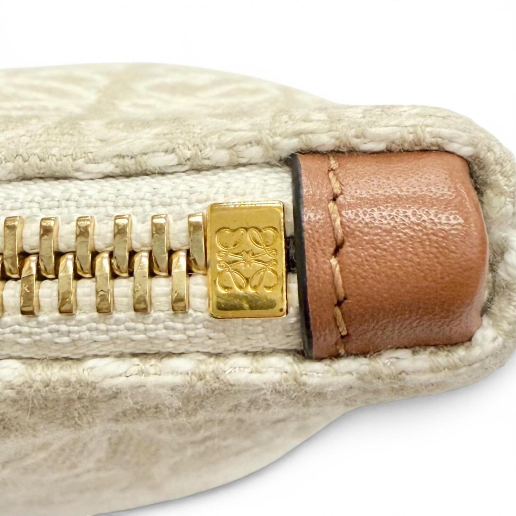 Loewe Beige Brown Leather Clutch Bag Pouch (Pre-Owned)