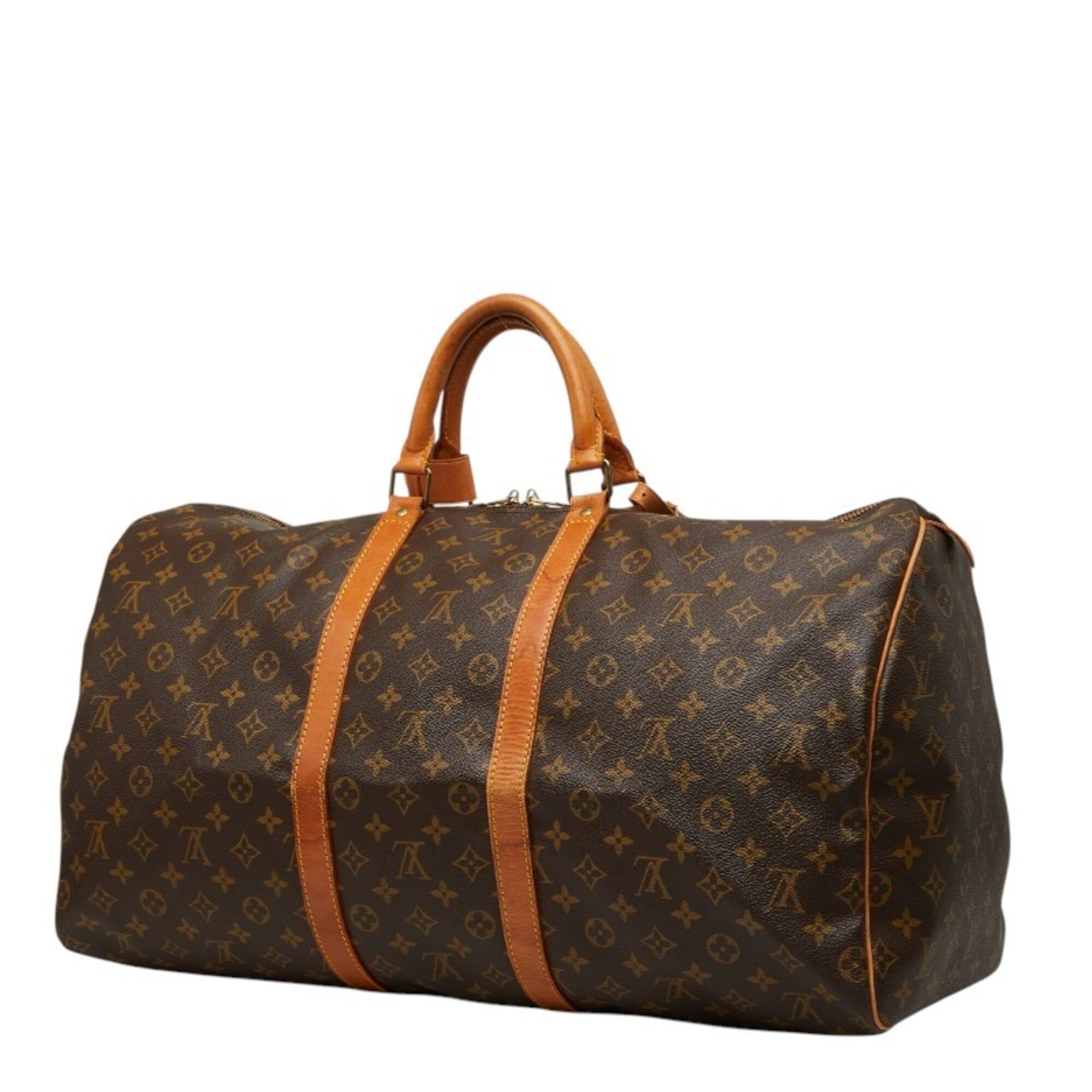 Louis Vuitton Brown Pvc Leather Boston Bag (Pre-Owned)