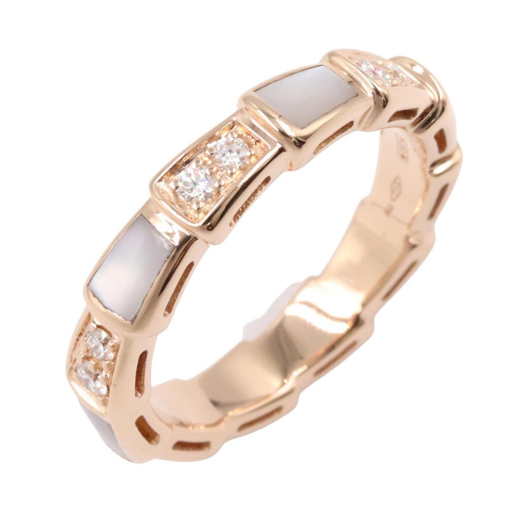 Bvlgari Gold Clear White Pink Gold (18K) Band Ring (Pre-Owned)