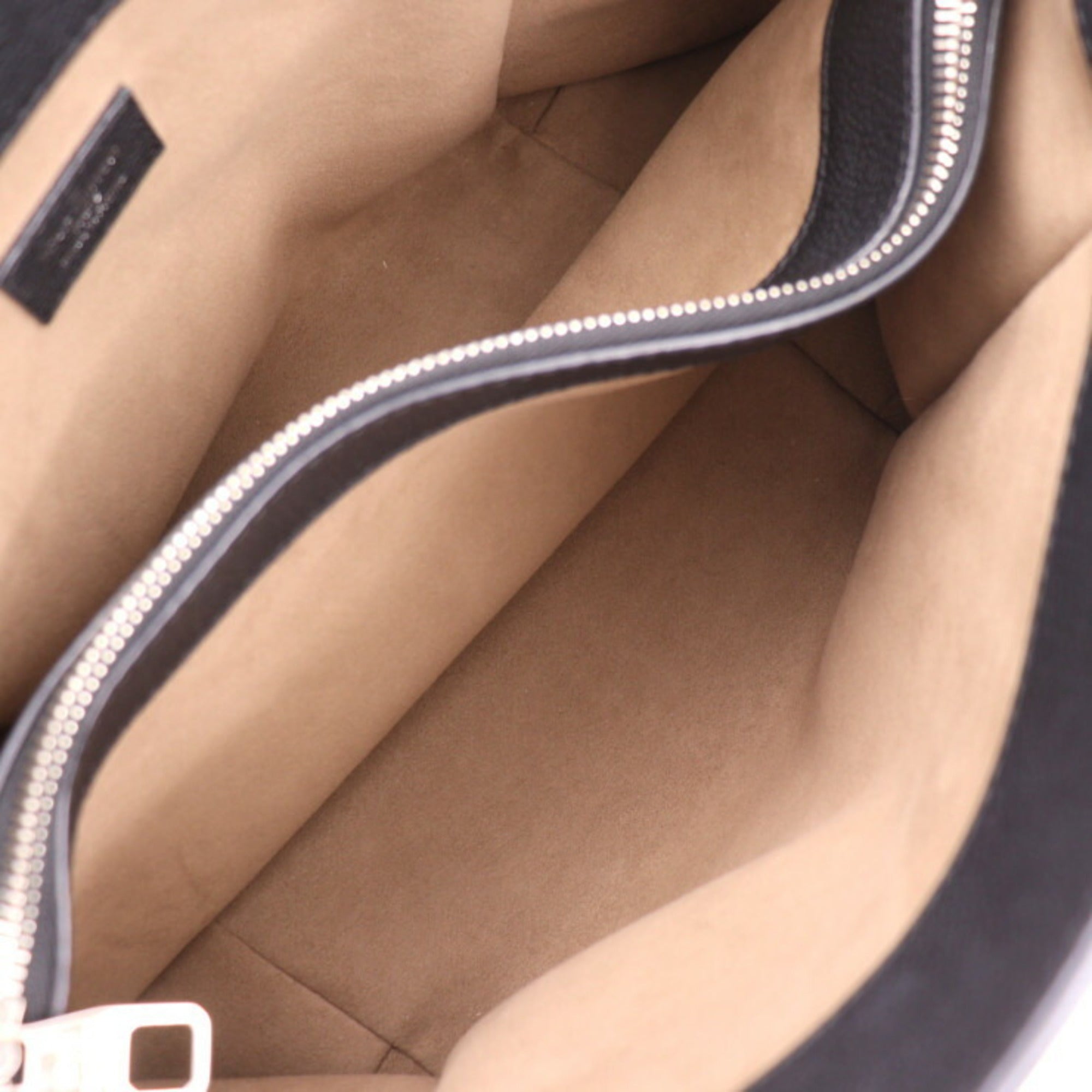 Louis Vuitton Black Leather Handbag Shoulder Bag Tote Bag (Pre-Owned)