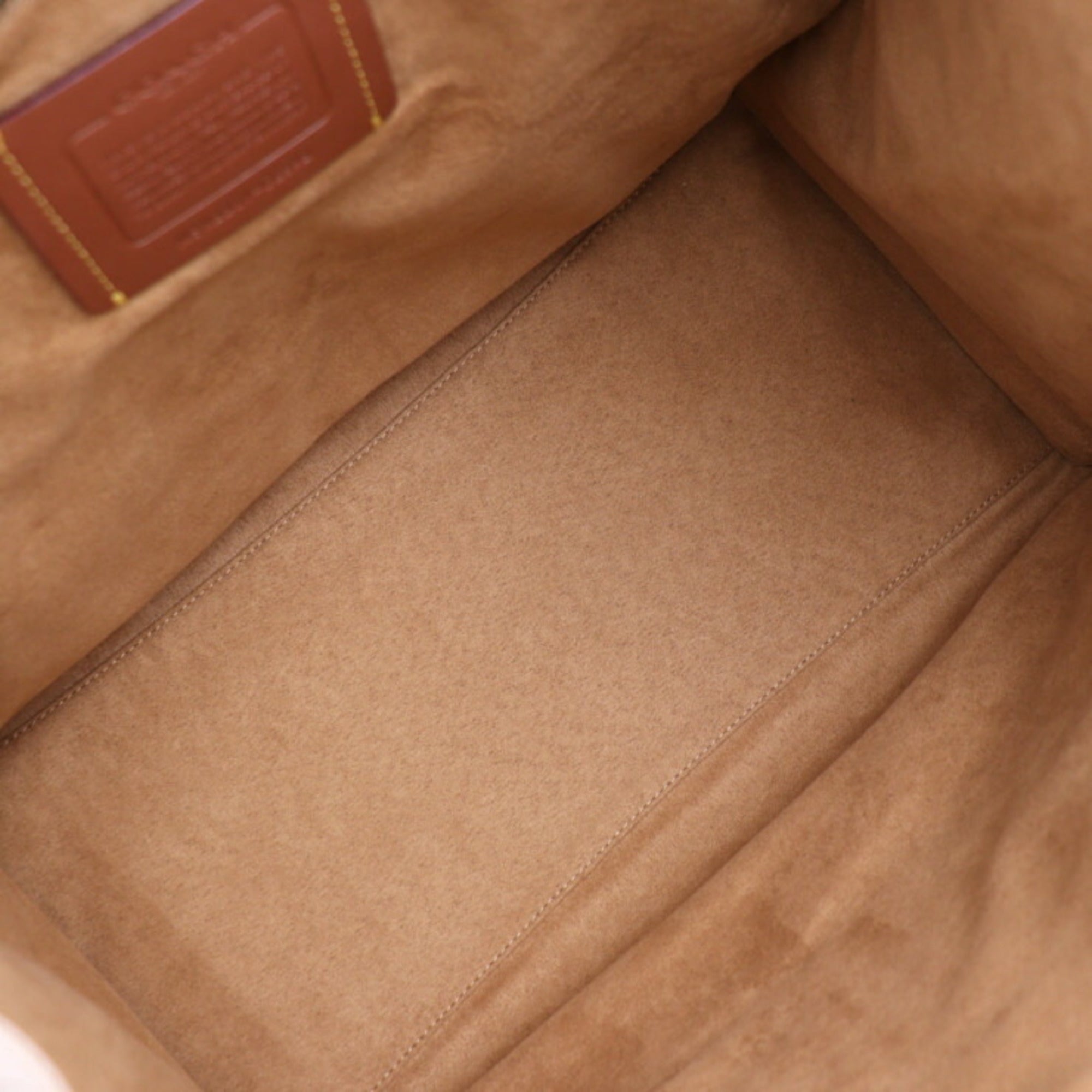 Coach Beige Leather Handbag Shoulder Bag Tote Bag (Pre-Owned)