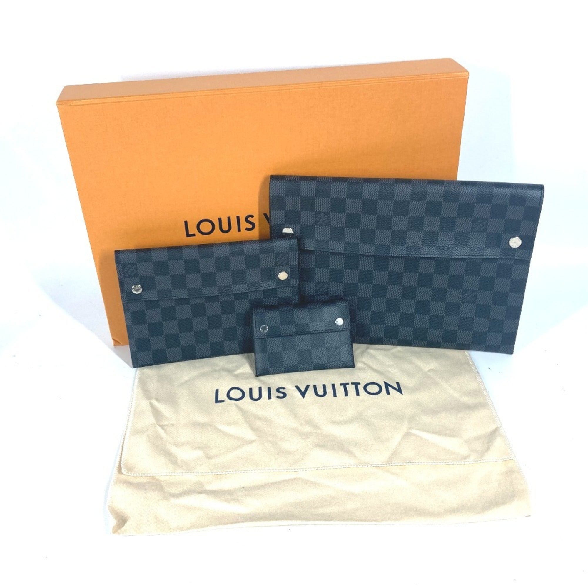 Louis Vuitton Black Damier Graphite Clutch Bag Pouch (Pre-Owned)