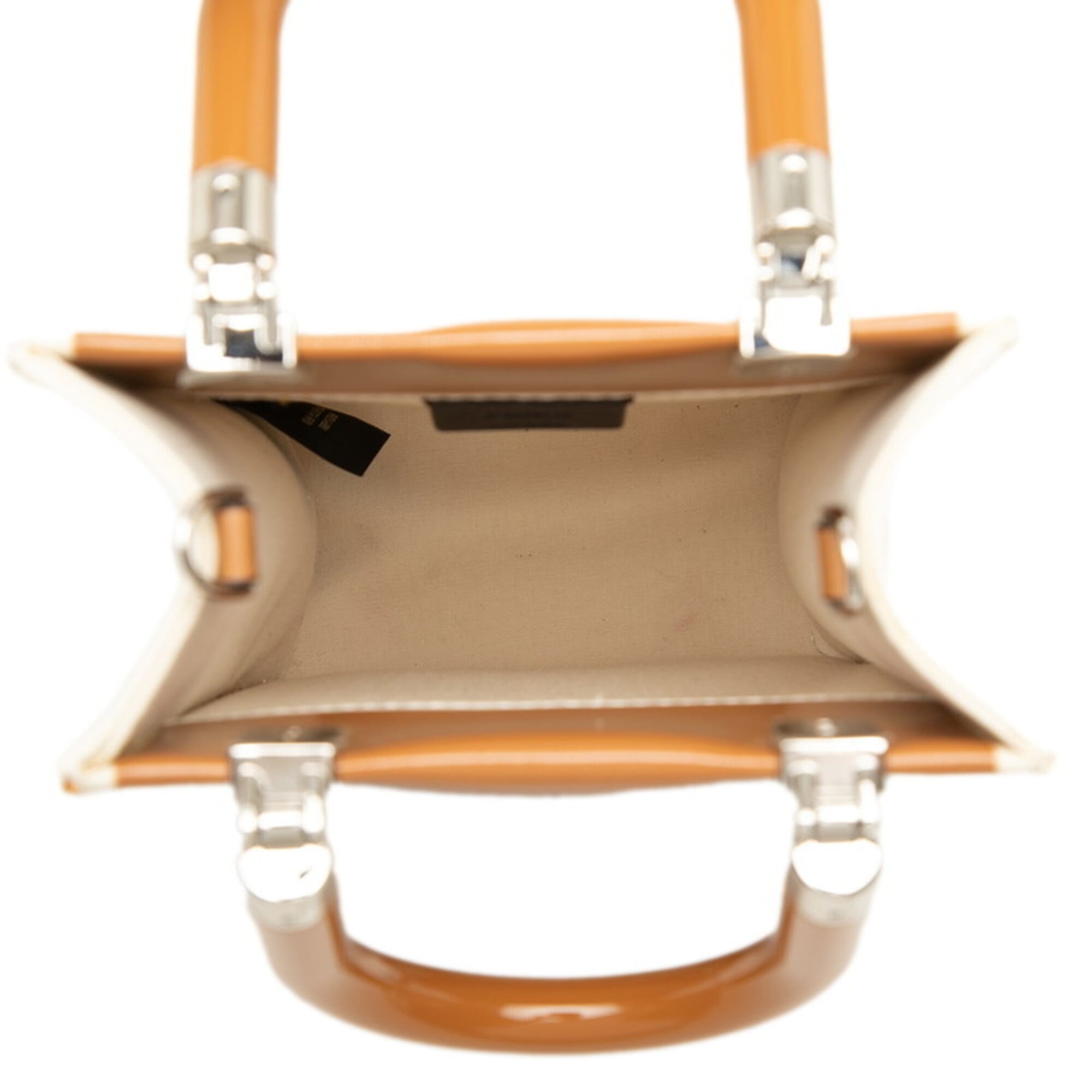 Fendi Brown Ivory Ivory Handbag Shoulder Bag (Pre-Owned)