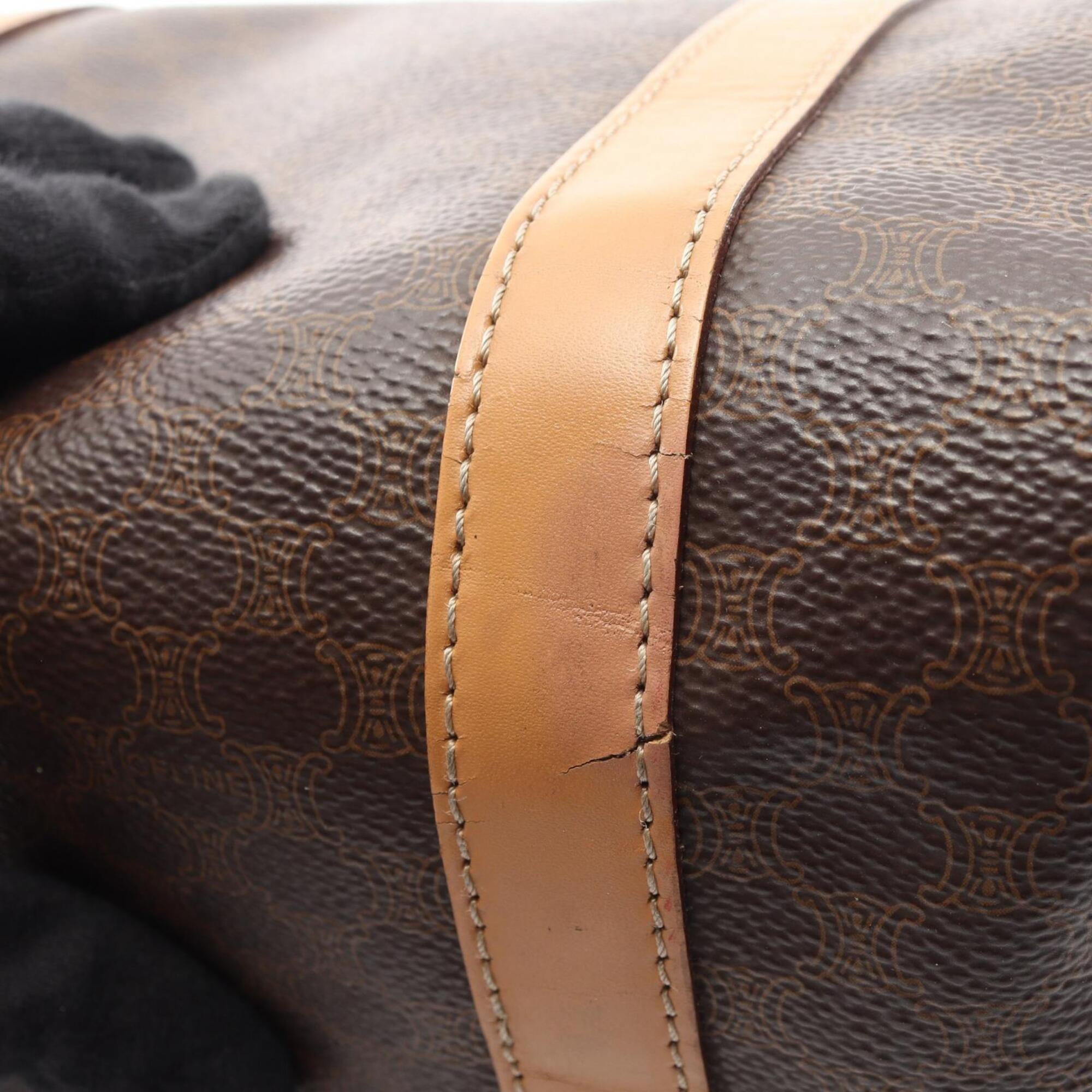 Celine Brown Coated Canvas Leather Handbag Tote Bag (Pre-Owned)