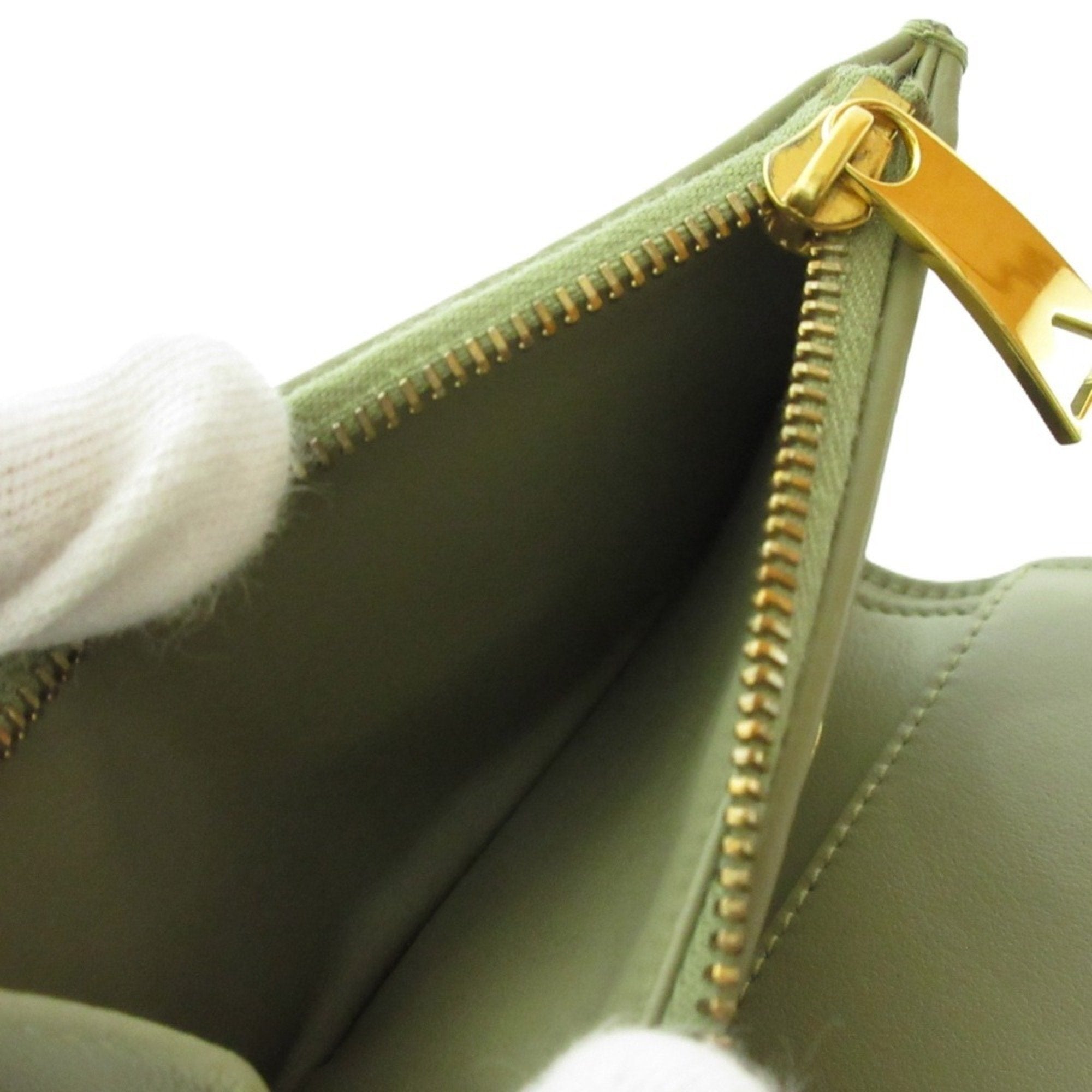 Bottega Veneta Khaki Leather Wallet (Bi-Fold) (Pre-Owned)