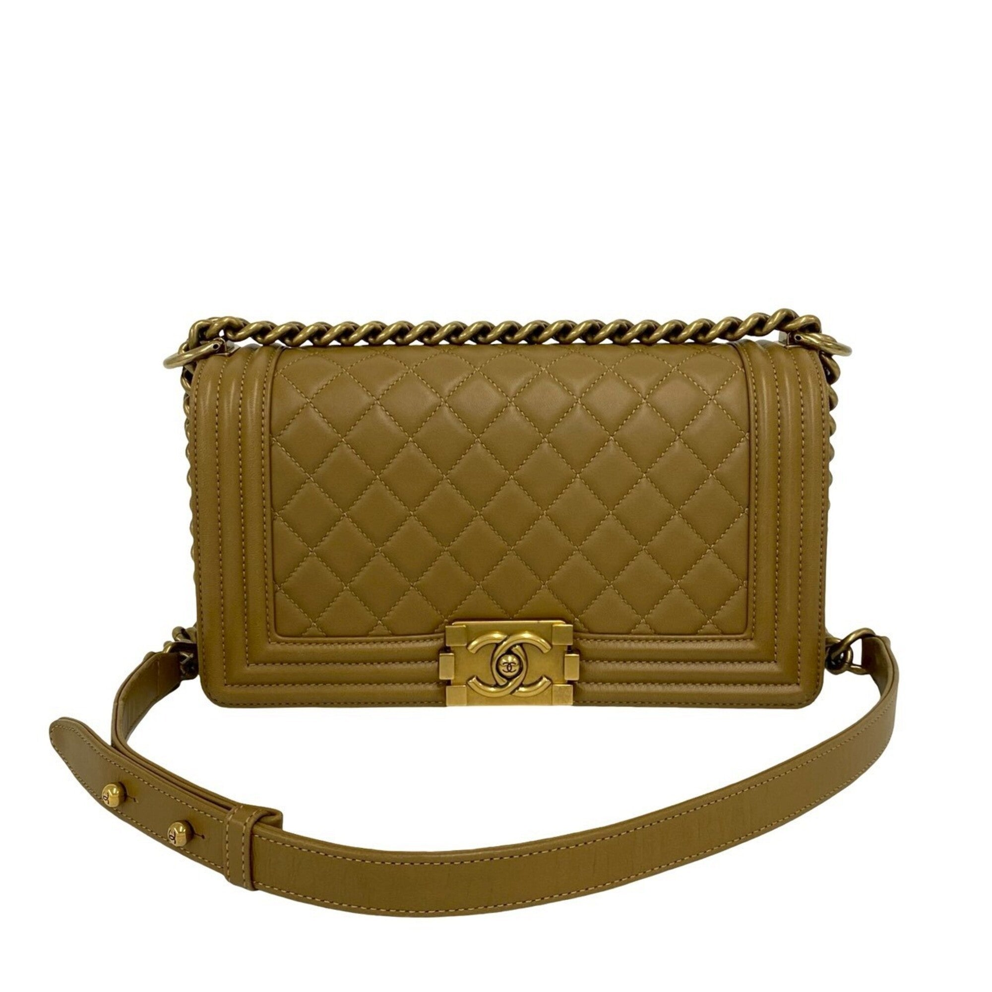 Chanel Brown Leather Shoulder Bag (Pre-Owned)