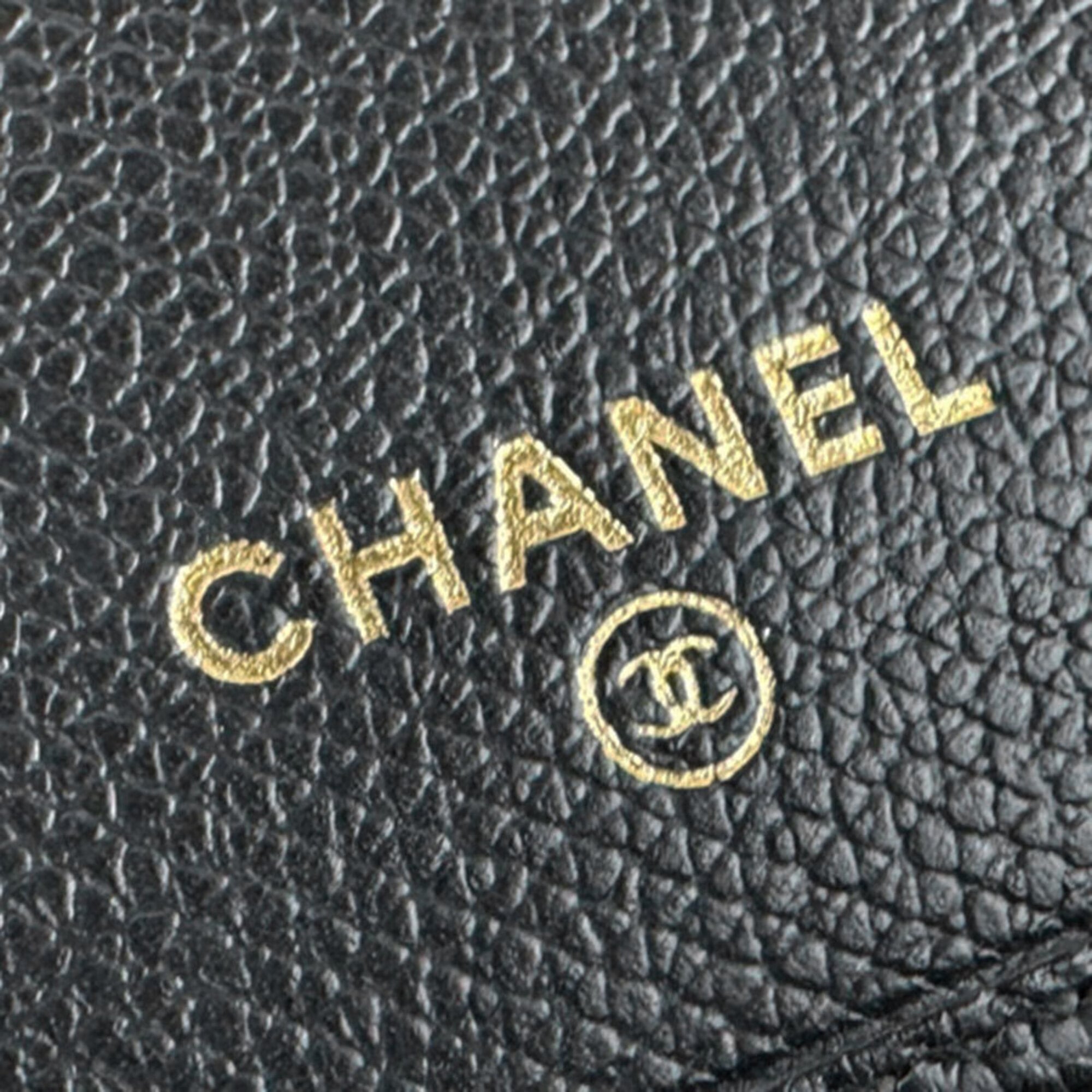 Chanel Black Leather Long Wallet (Bi-Fold) (Pre-Owned)