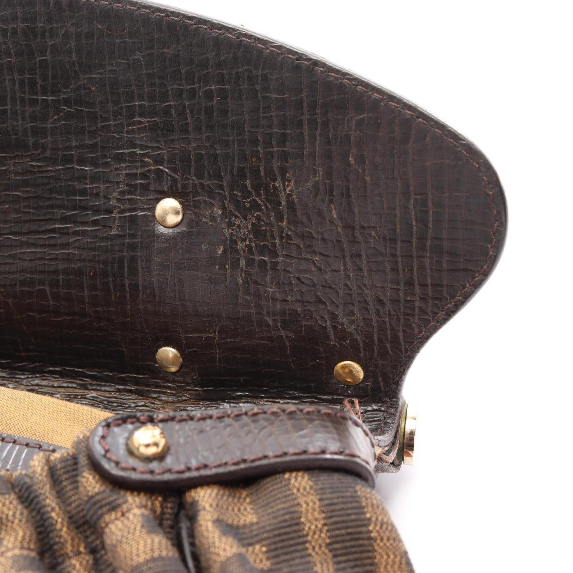 Fendi Brown Canvas Leather Handbag (Pre-Owned)