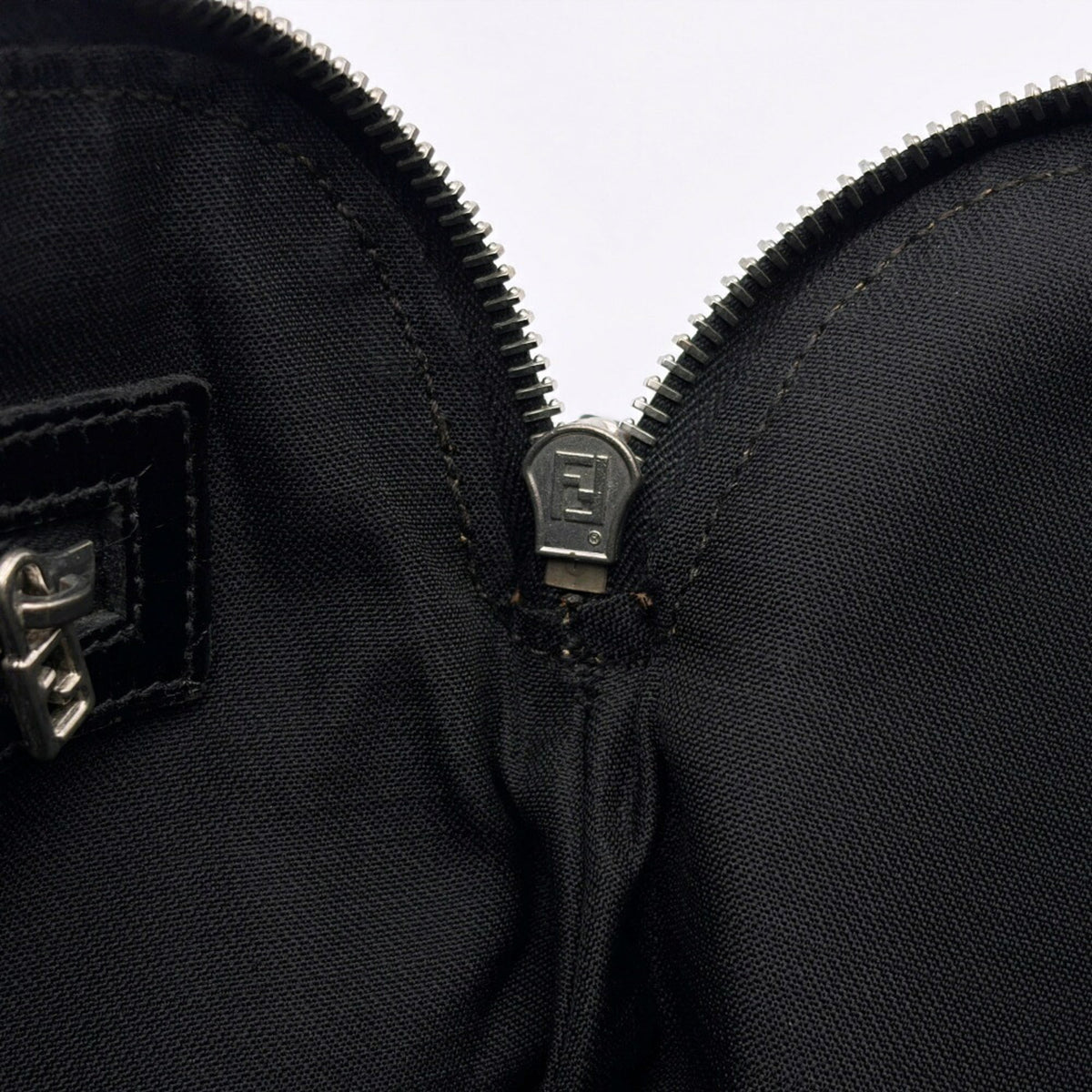 Fendi Black Nylon Leather Tote Bag (Pre-Owned)