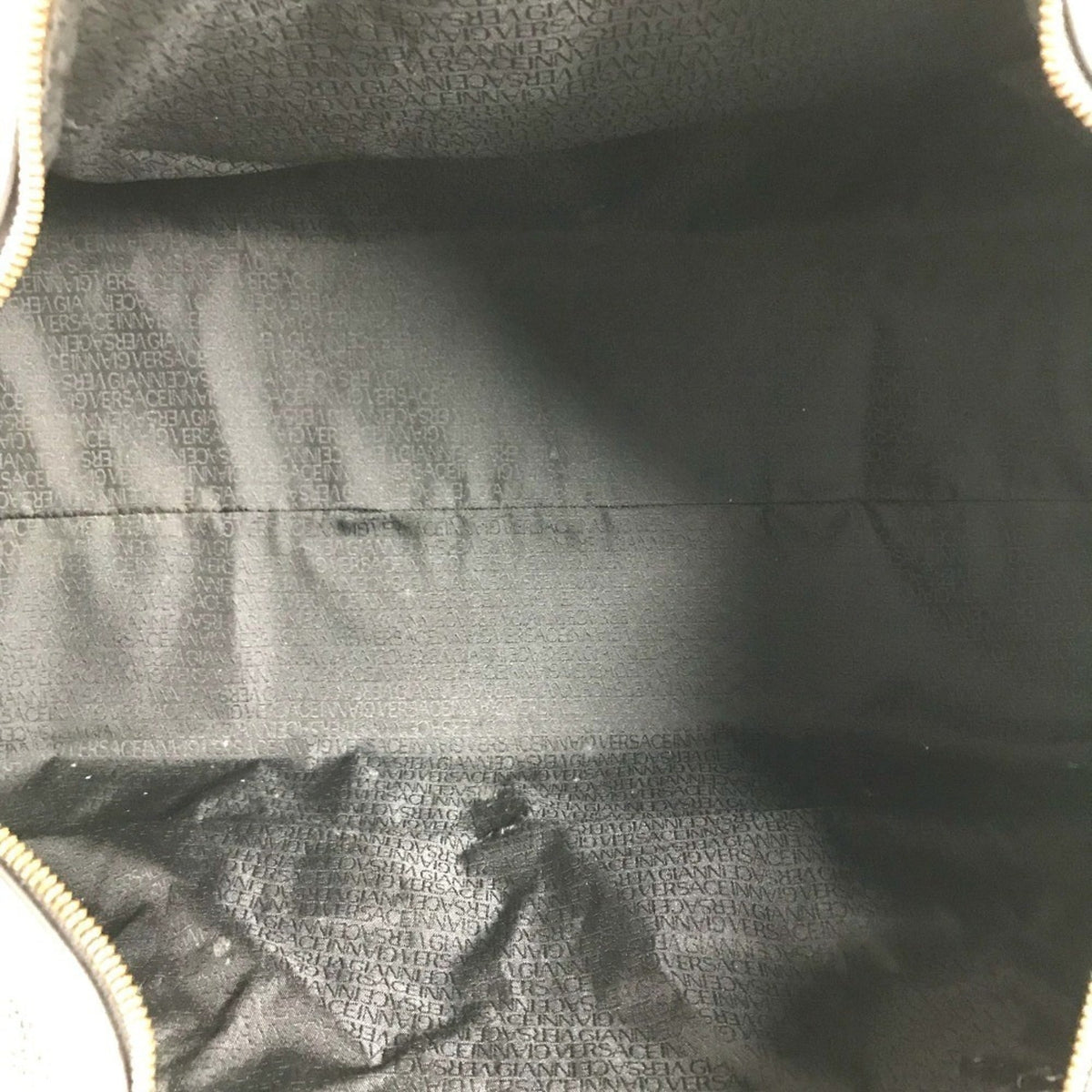 Versace Black Leather Boston Bag Handbag (Pre-Owned)