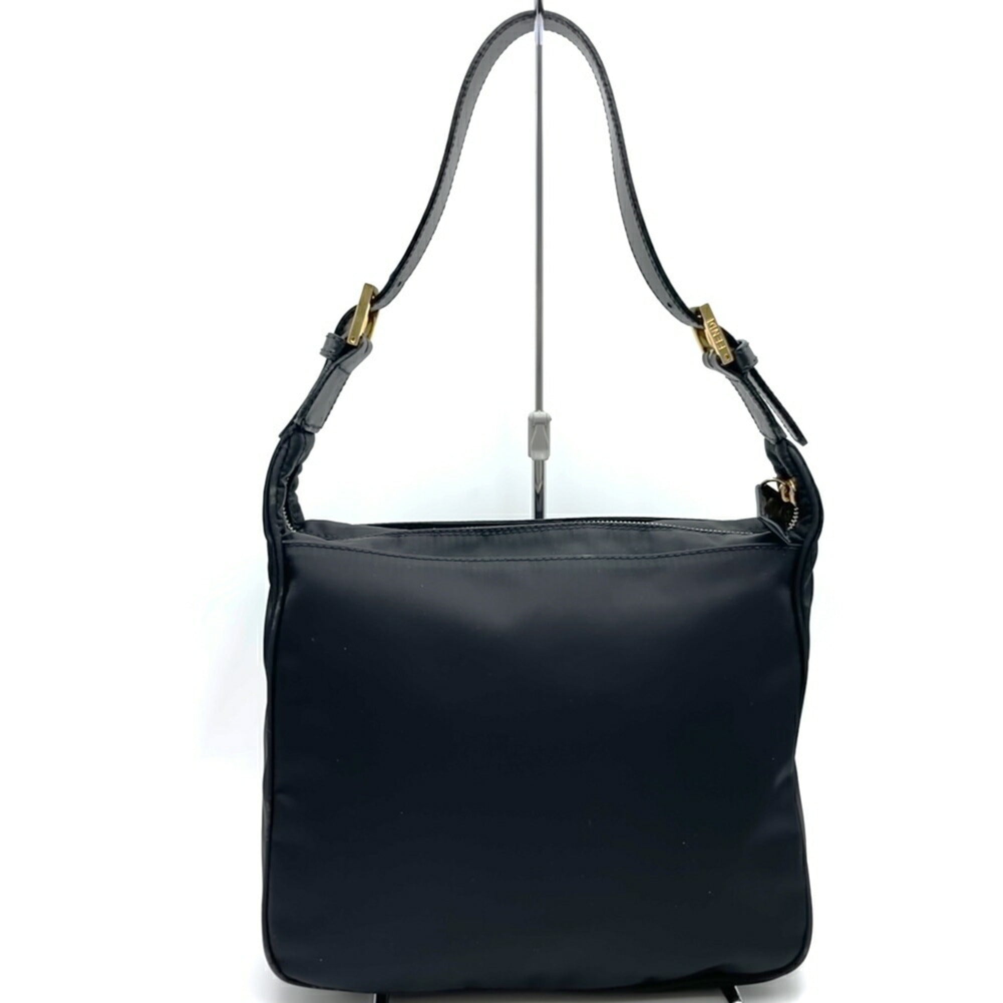 Fendi Black Nylon Leather Shoulder Bag (Pre-Owned)
