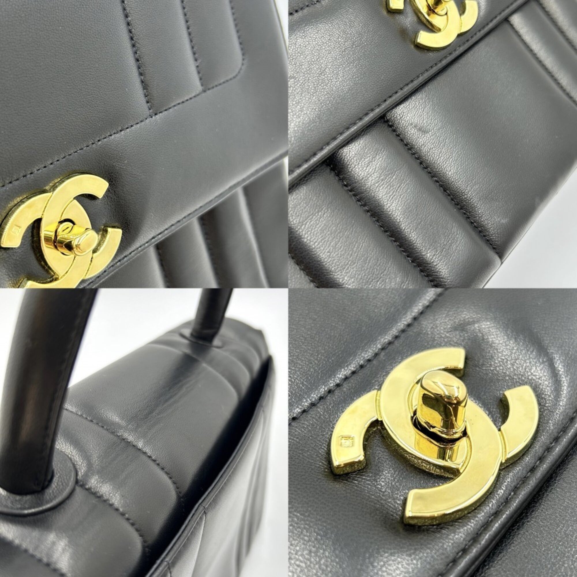 Chanel Black Leather Handbag (Pre-Owned)