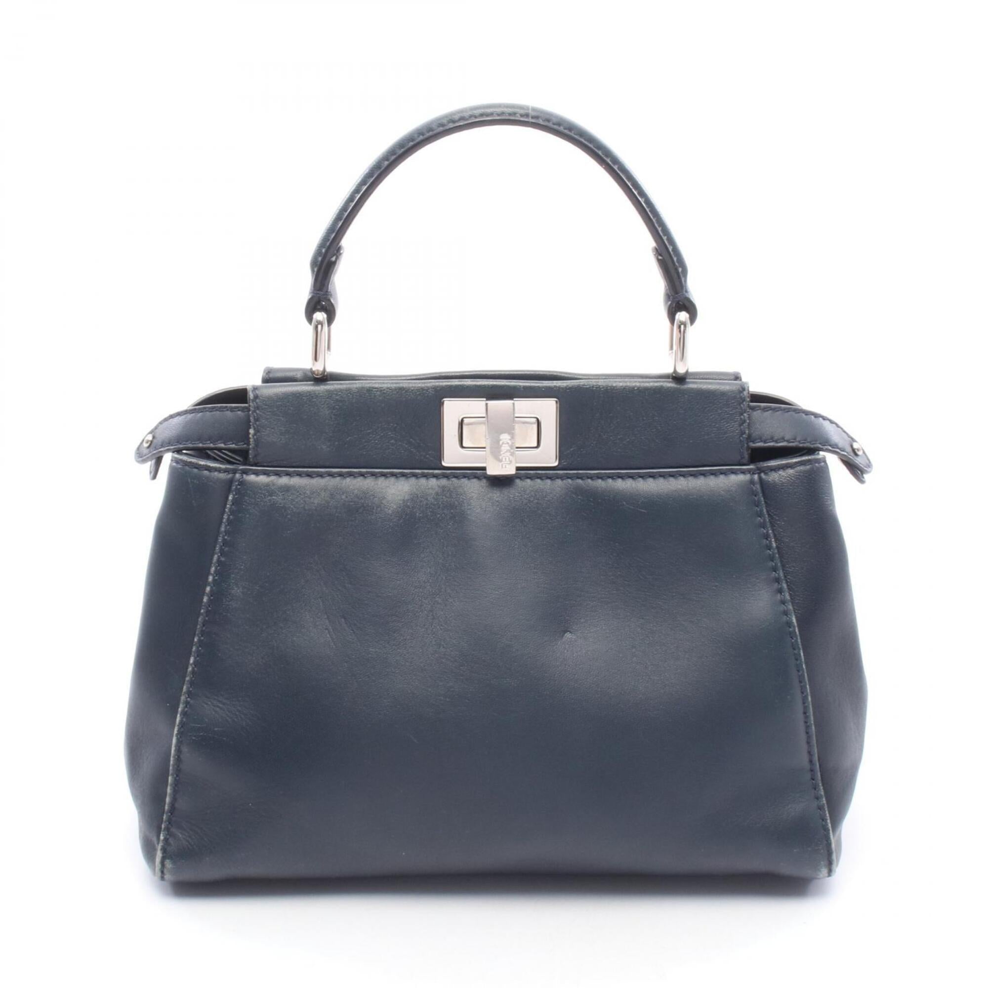 Fendi Navy Leather Handbag (Pre-Owned)