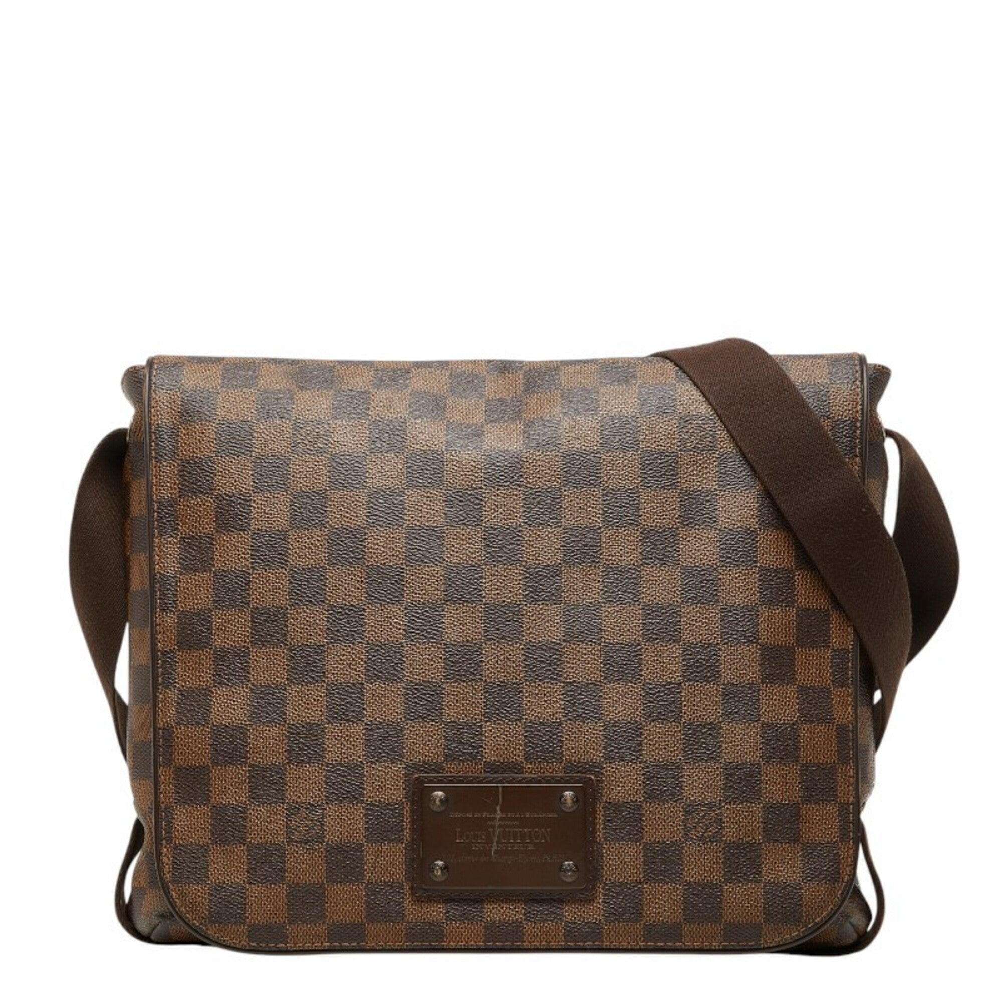 Louis Vuitton Brown Pvc Leather Messenger Bag Shoulder Bag (Pre-Owned)