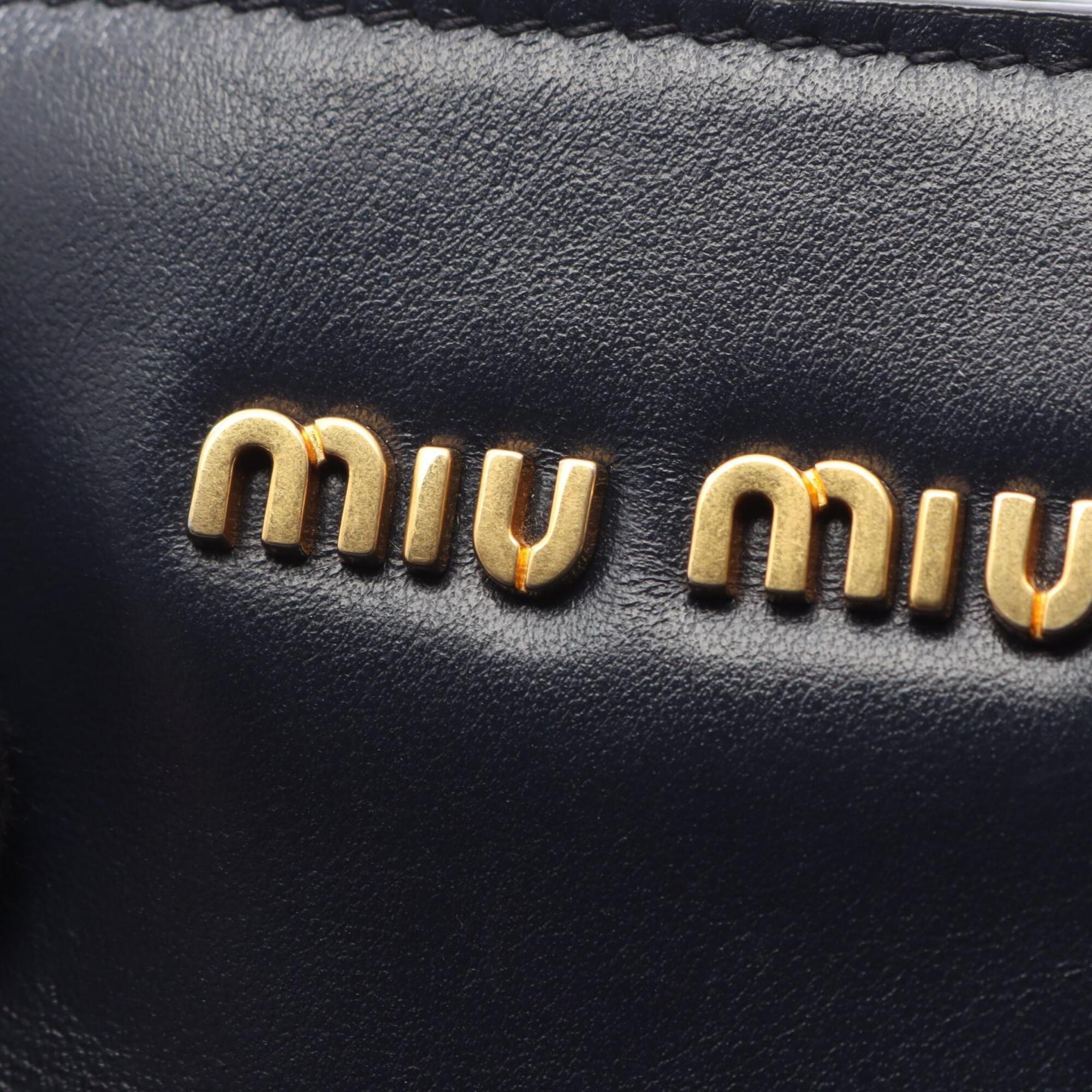 Miu Miu Navy Leather Handbag Tote Bag (Pre-Owned)