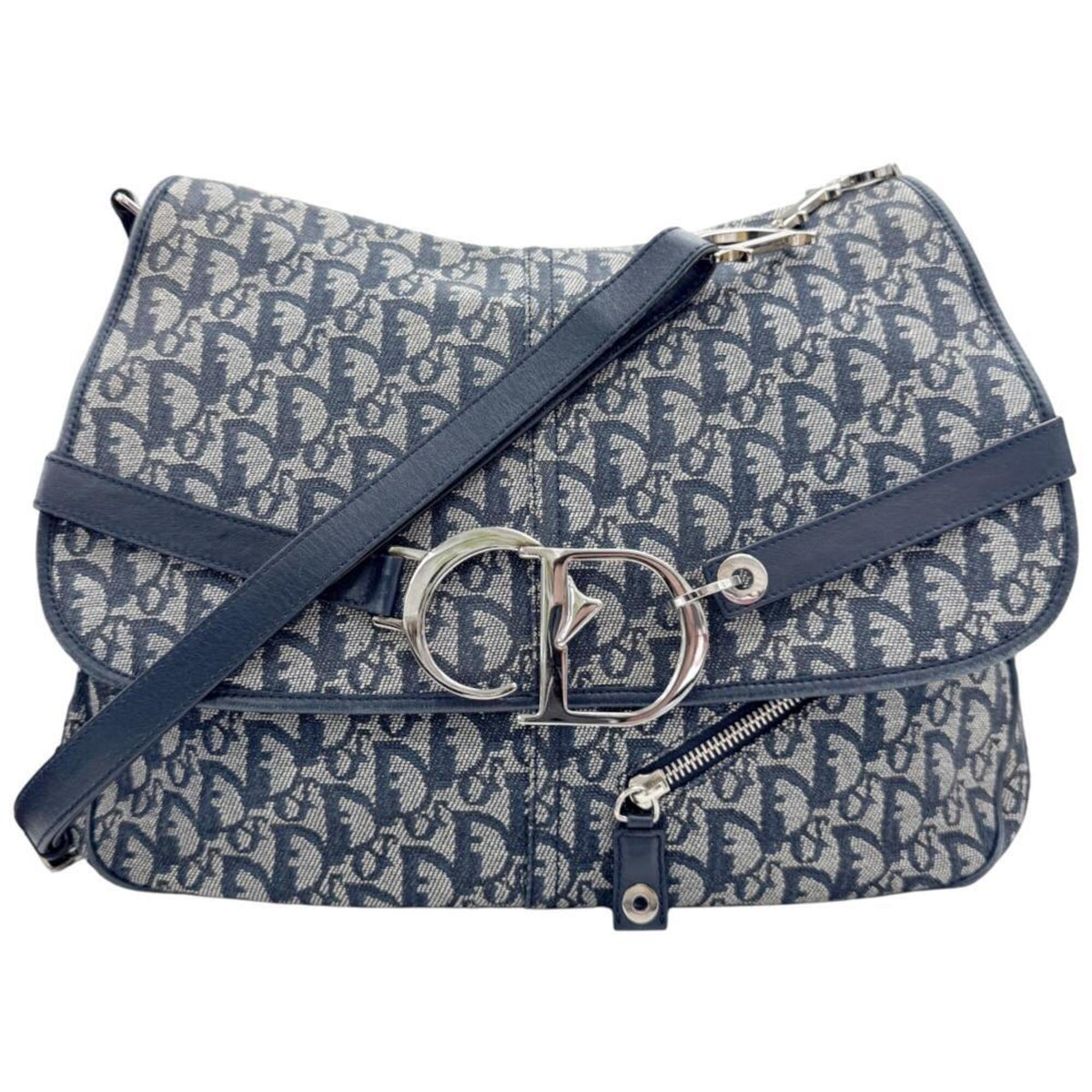 Christian Dior Blue Canvas Shoulder Bag (Pre-Owned)