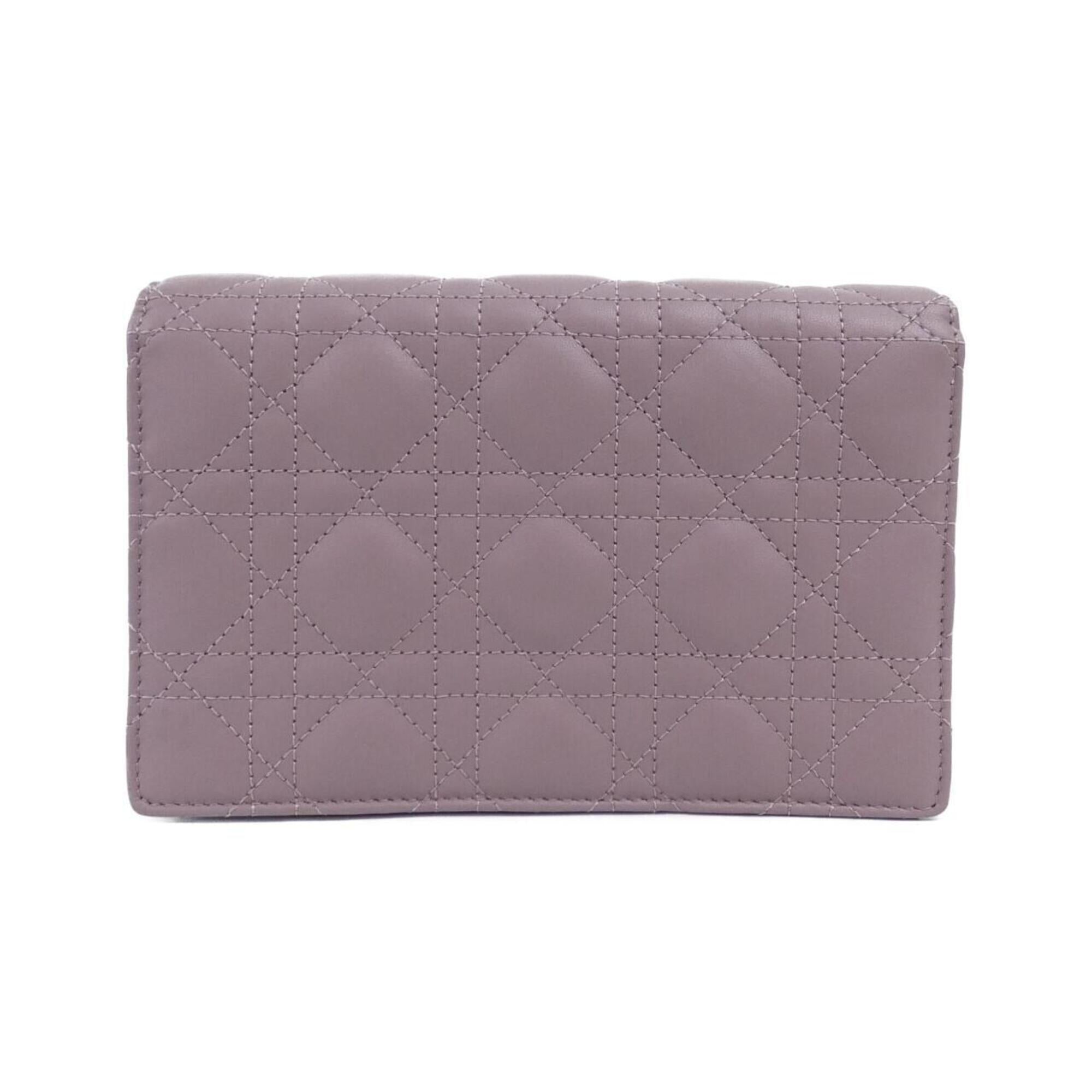 Christian Dior Pink Leather Chain/Shoulder Wallet (Pre-Owned)