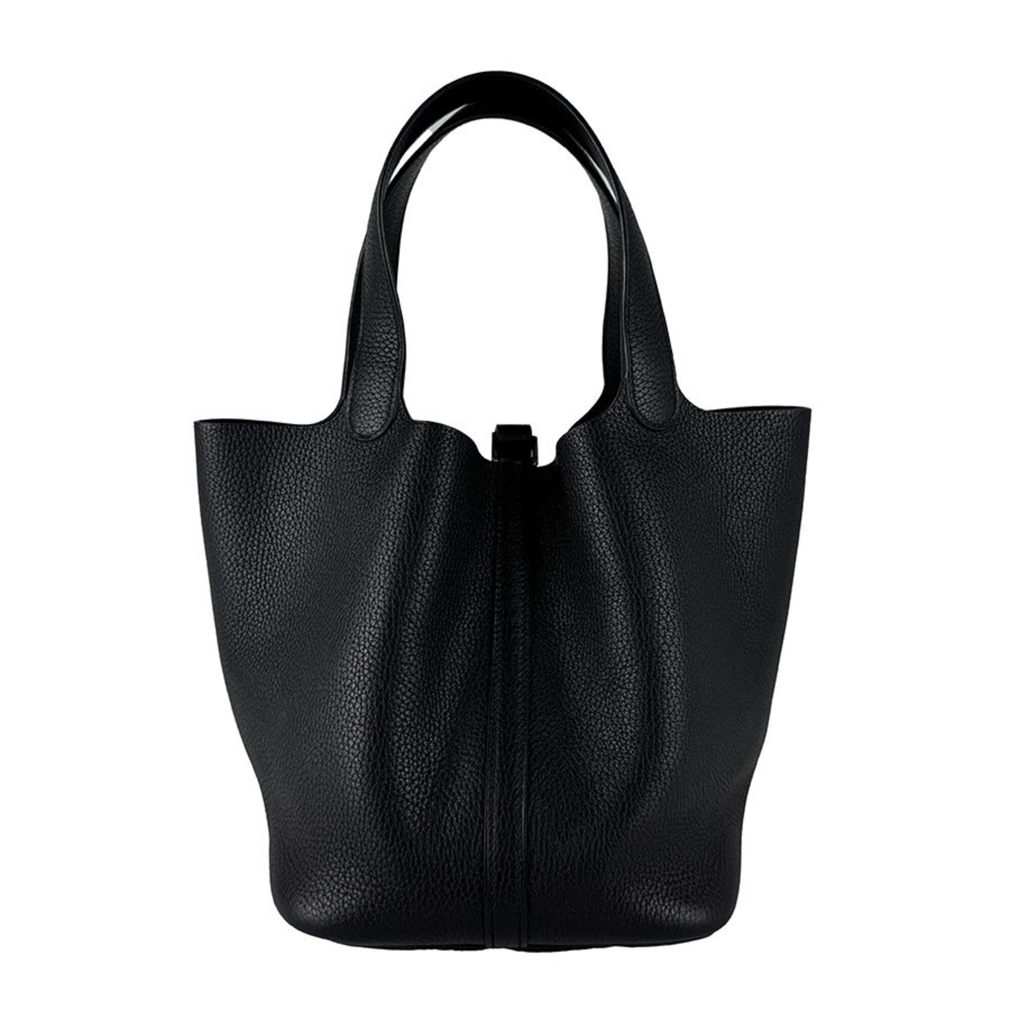 Hermes Black Taurillon Clemence Leather Handbag (Pre-Owned)