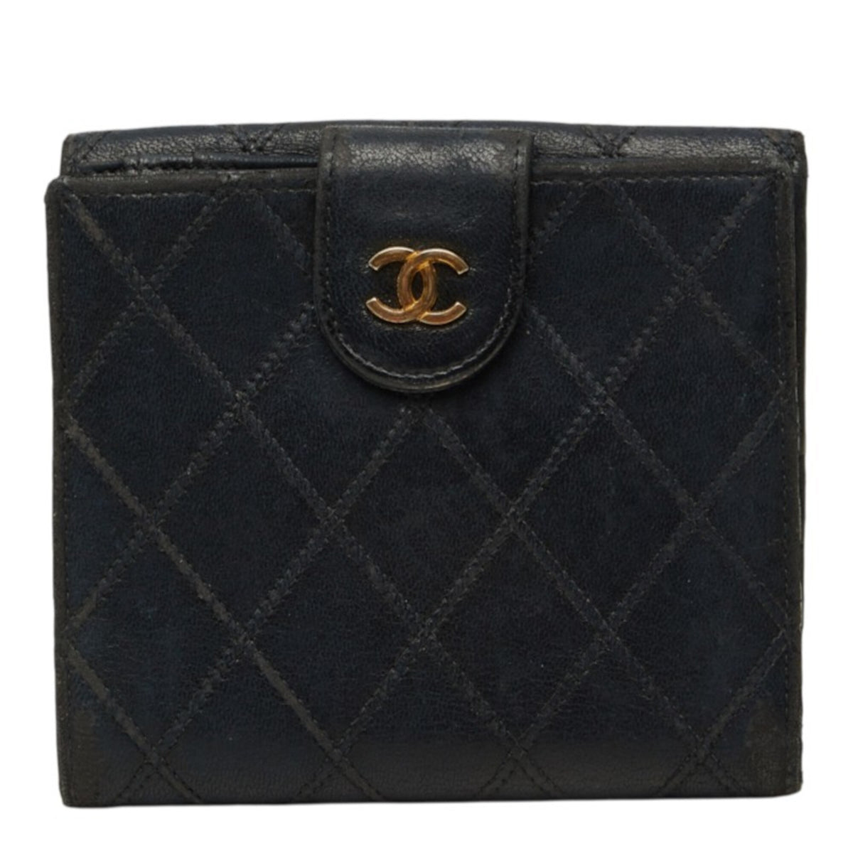 Chanel Black Leather Wallet (Bi-Fold) (Pre-Owned)