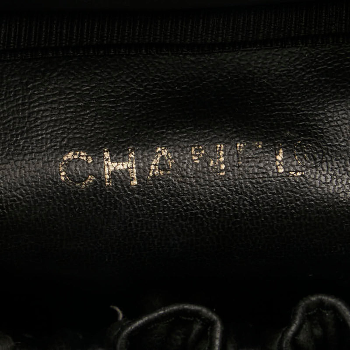 Chanel Caviar Skin Black Gold Caviar Leather Handbag Vanity Bag (Pre-Owned)
