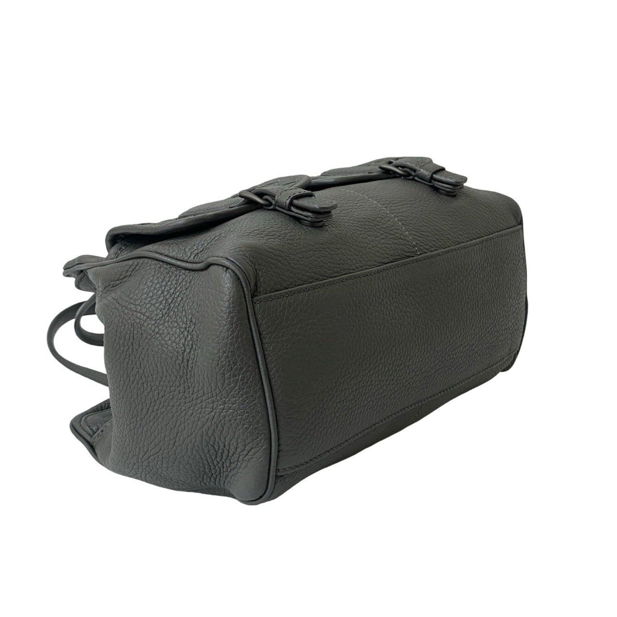 Bottega Veneta Gray Leather Handbag (Pre-Owned)