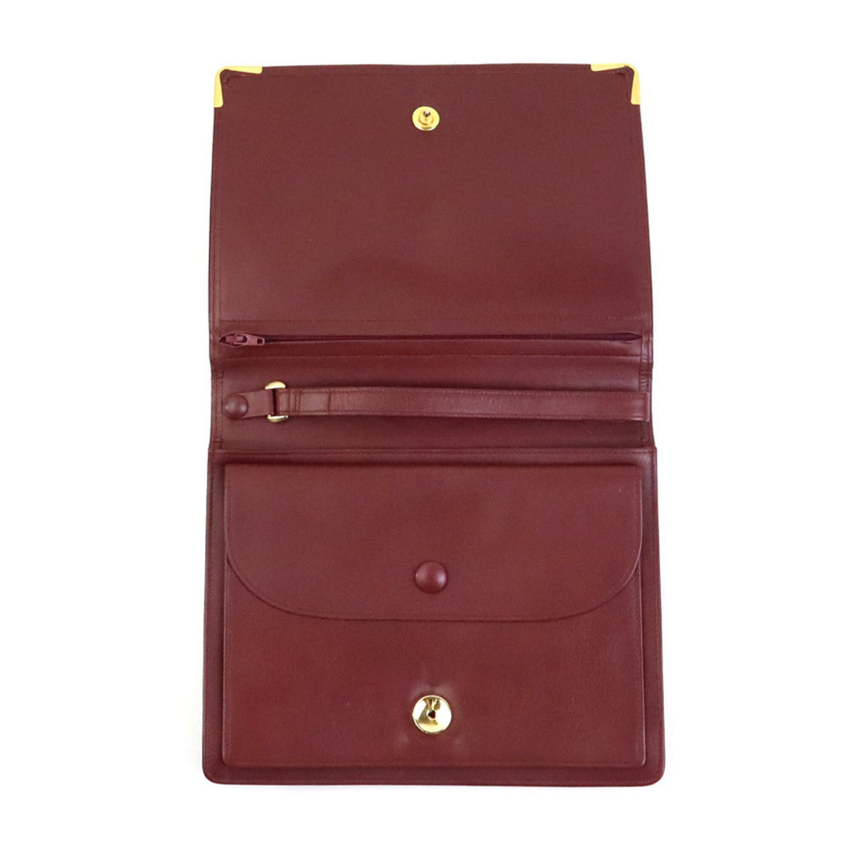 Cartier Burgundy Leather Clutch Bag (Pre-Owned)
