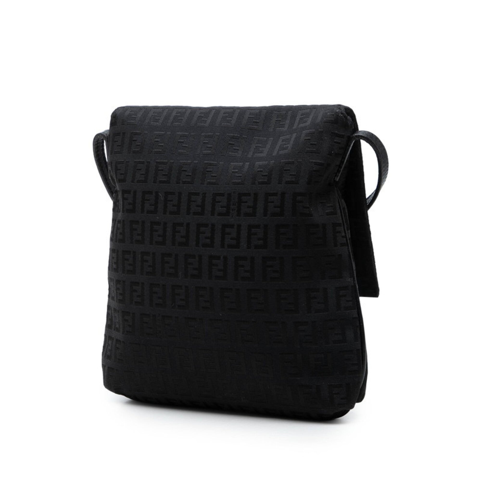 Fendi Black Canvas Leather Shoulder Bag (Pre-Owned)