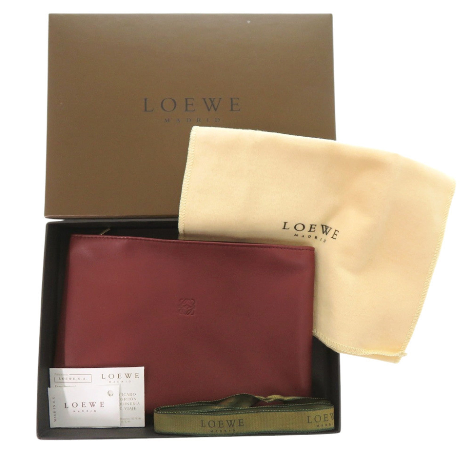 Loewe Wine Leather Pouch (Pre-Owned)