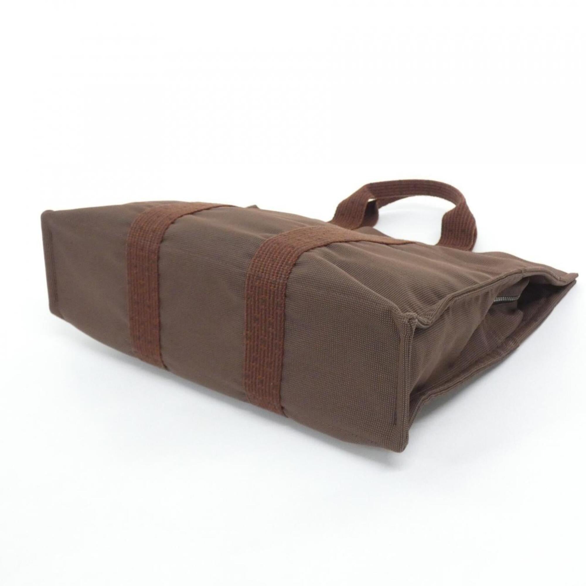 Hermes Brown Canvas Handbag (Pre-Owned)