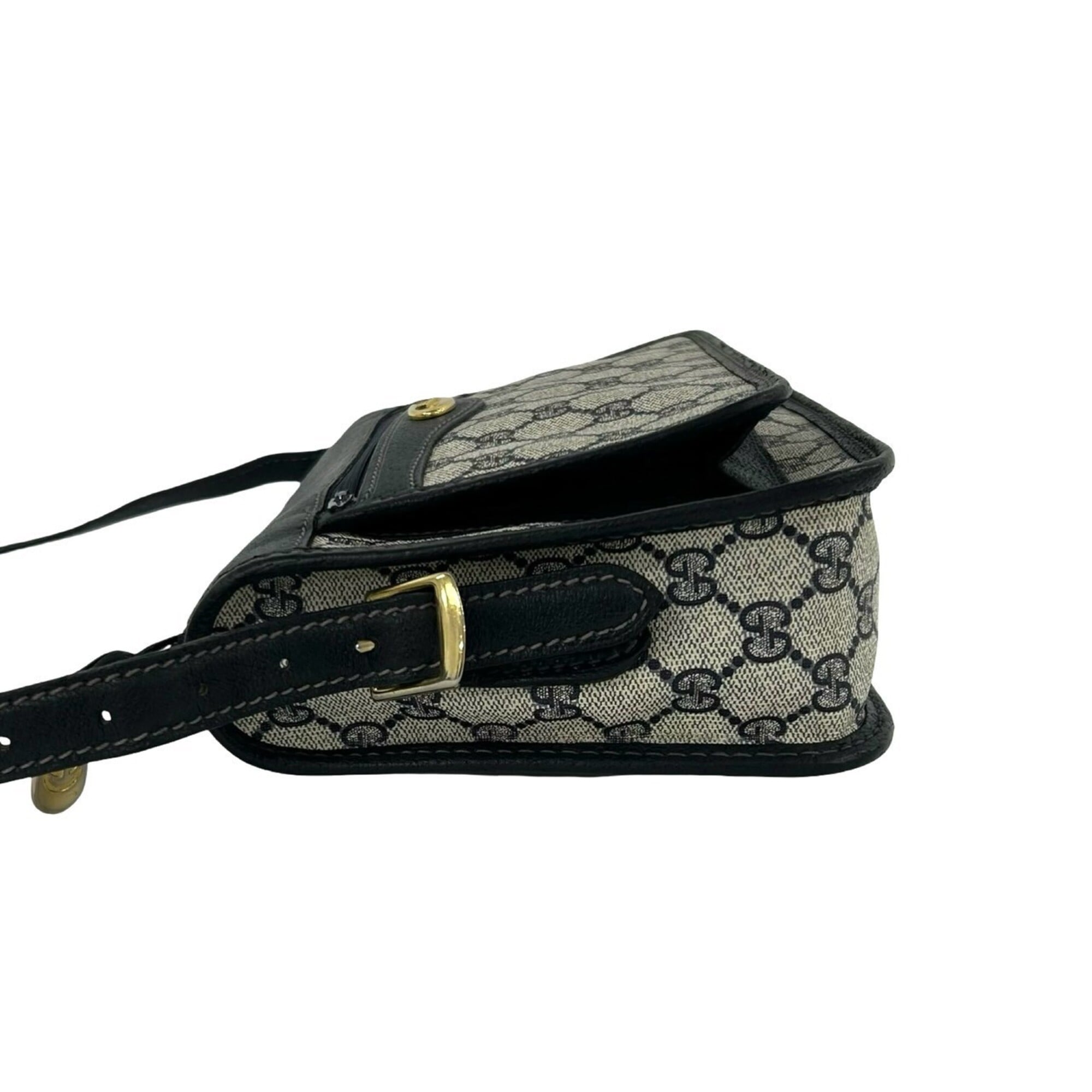 Gucci Navy Leather Pvc Pochette Shoulder Bag (Pre-Owned)