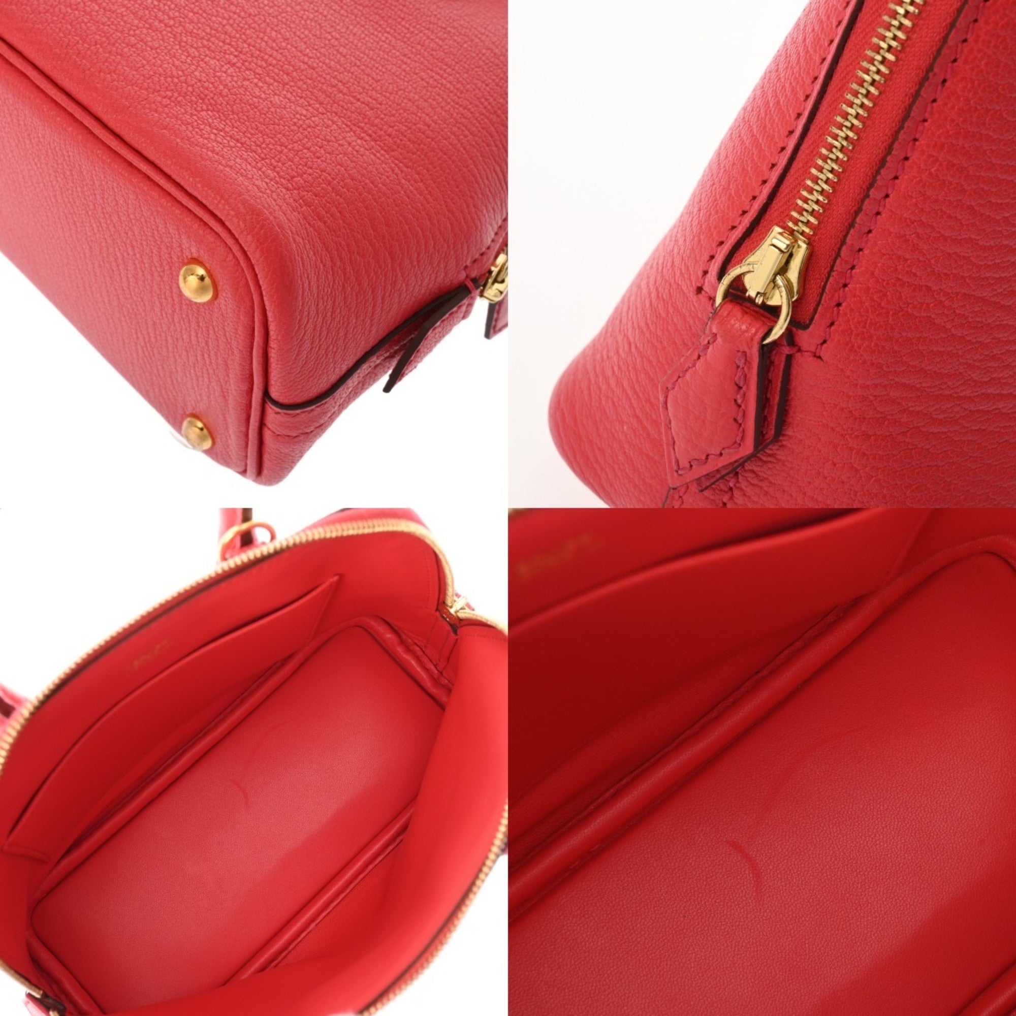 Hermes Silver Chevre Leather Handbag (Pre-Owned)