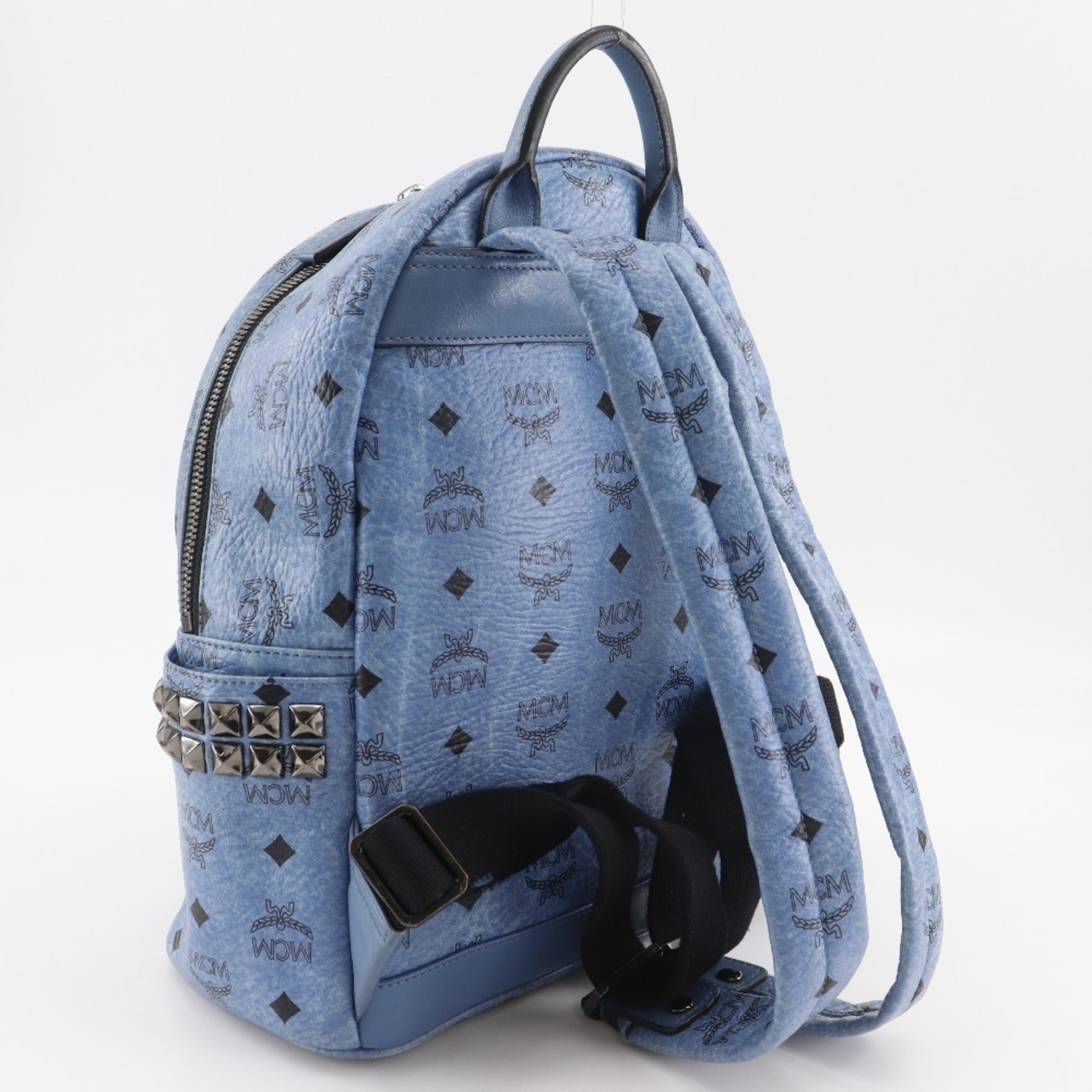 Mcm Light Blue Leather Backpack (Pre-Owned)