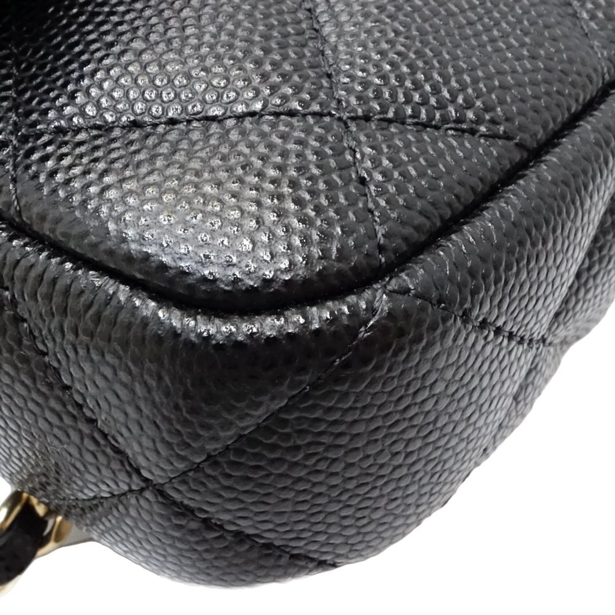 Chanel Black Grained Calfskin Chain/Shoulder Wallet (Pre-Owned)