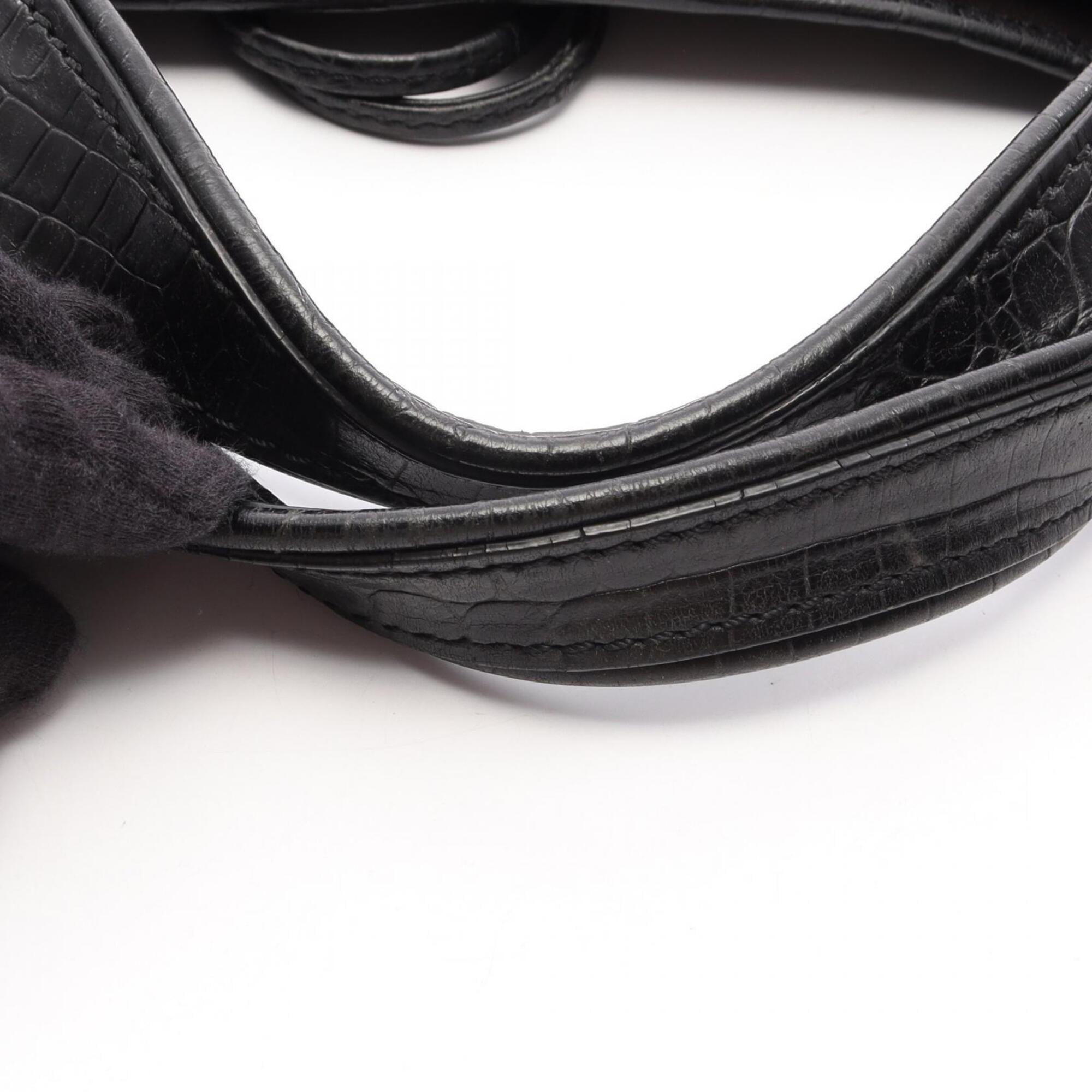 Celine Black Brown Canvas Leather Handbag (Pre-Owned)