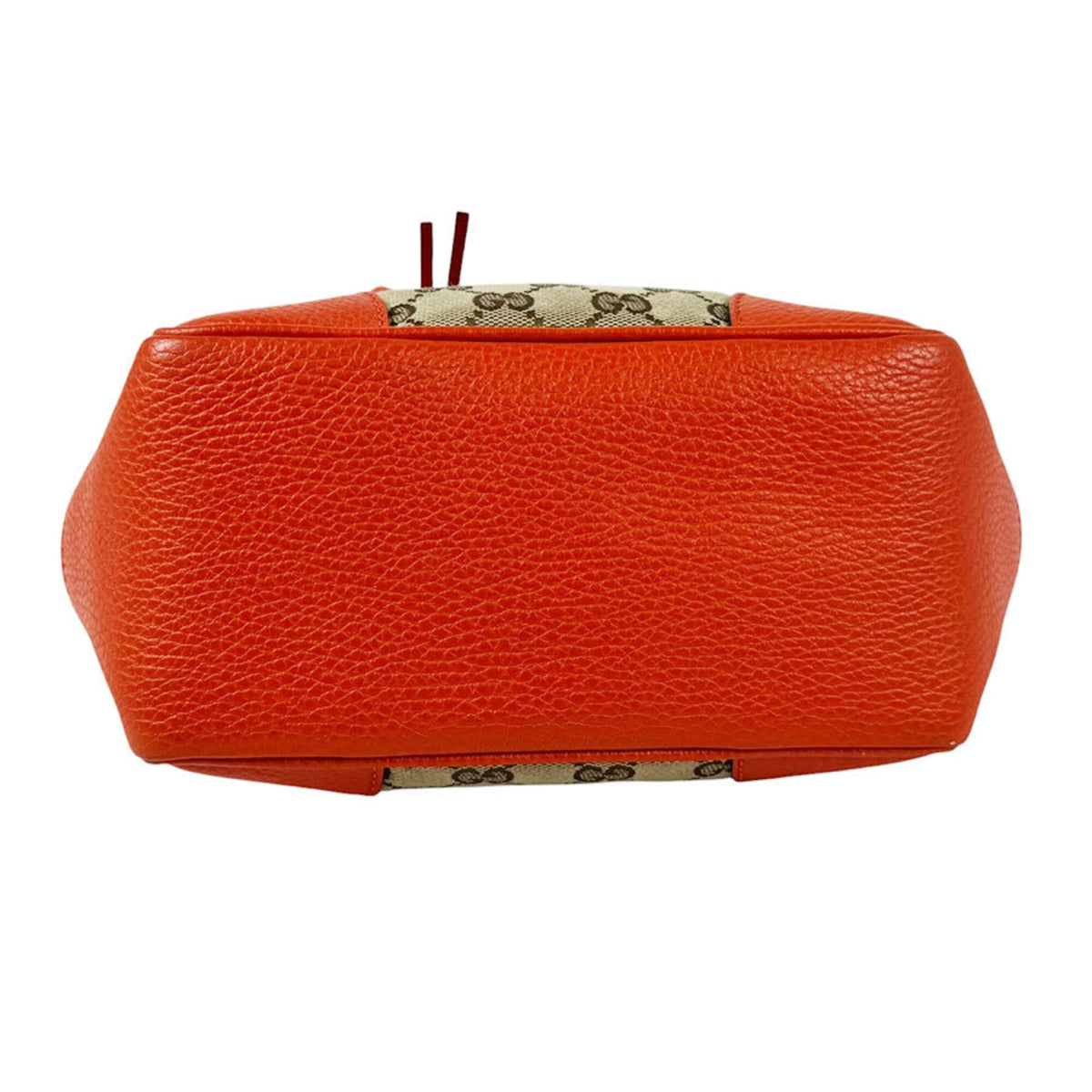 Gucci Brown Orange Gg Canvas Leather Handbag Shoulder Bag (Pre-Owned)