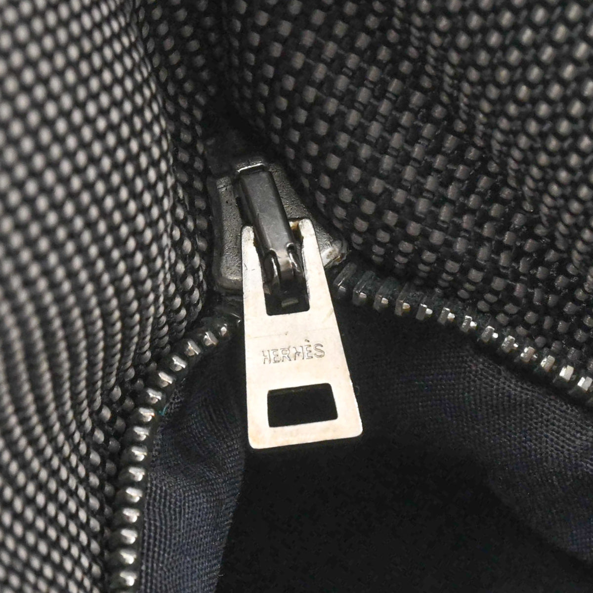 Hermes Her Line Gray Canvas Handbag Tote Bag (Pre-Owned)