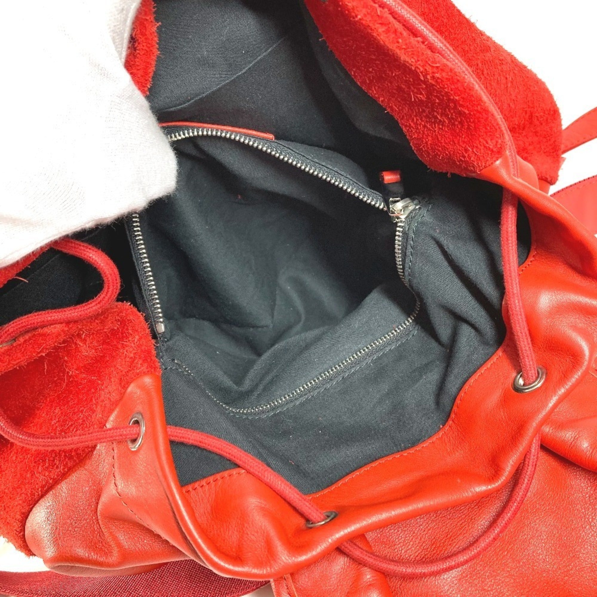 Balenciaga Red Color Leather Suede Backpack (Pre-Owned)