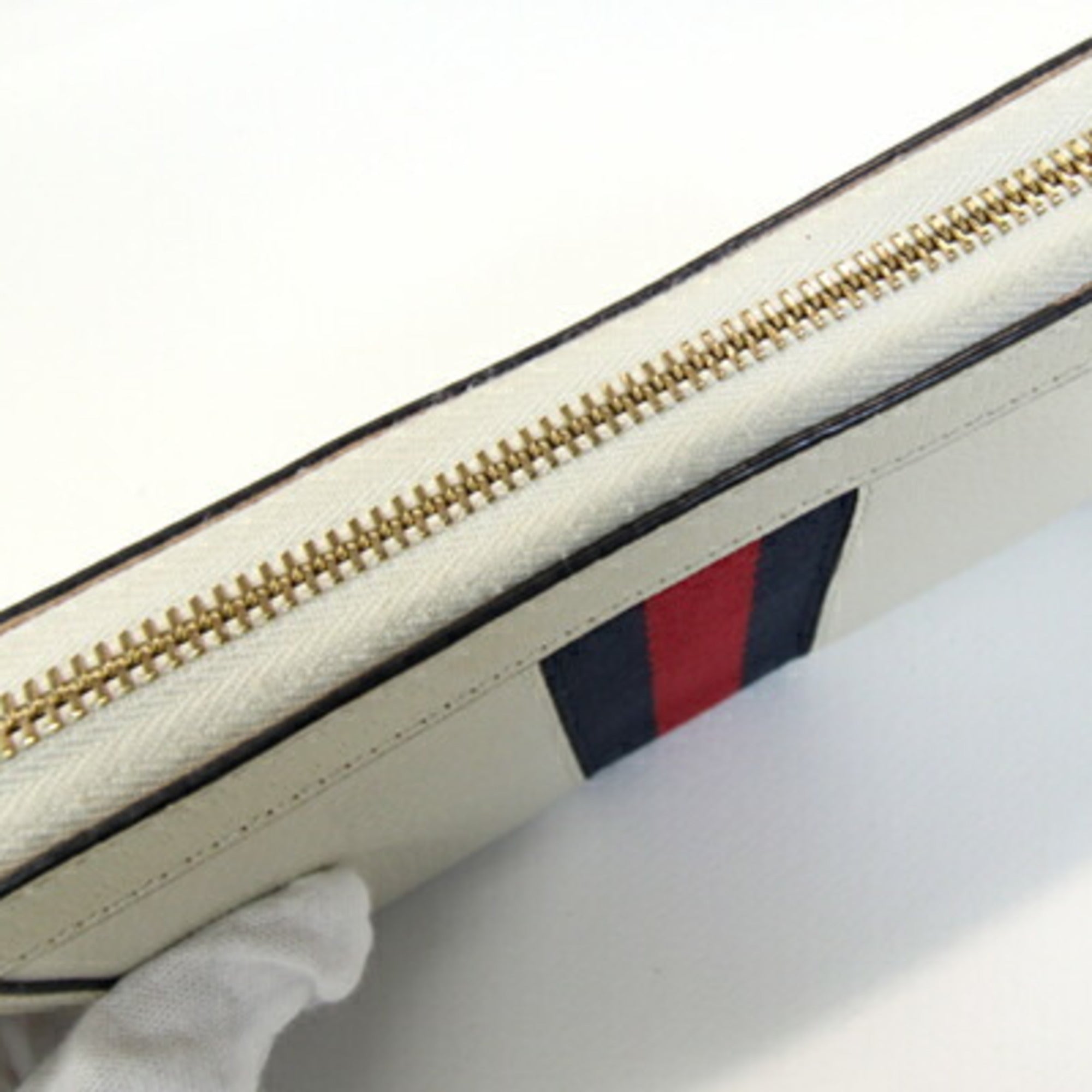 Gucci Ophidia Ivory Leather Long Wallet (Bi-Fold) (Pre-Owned)