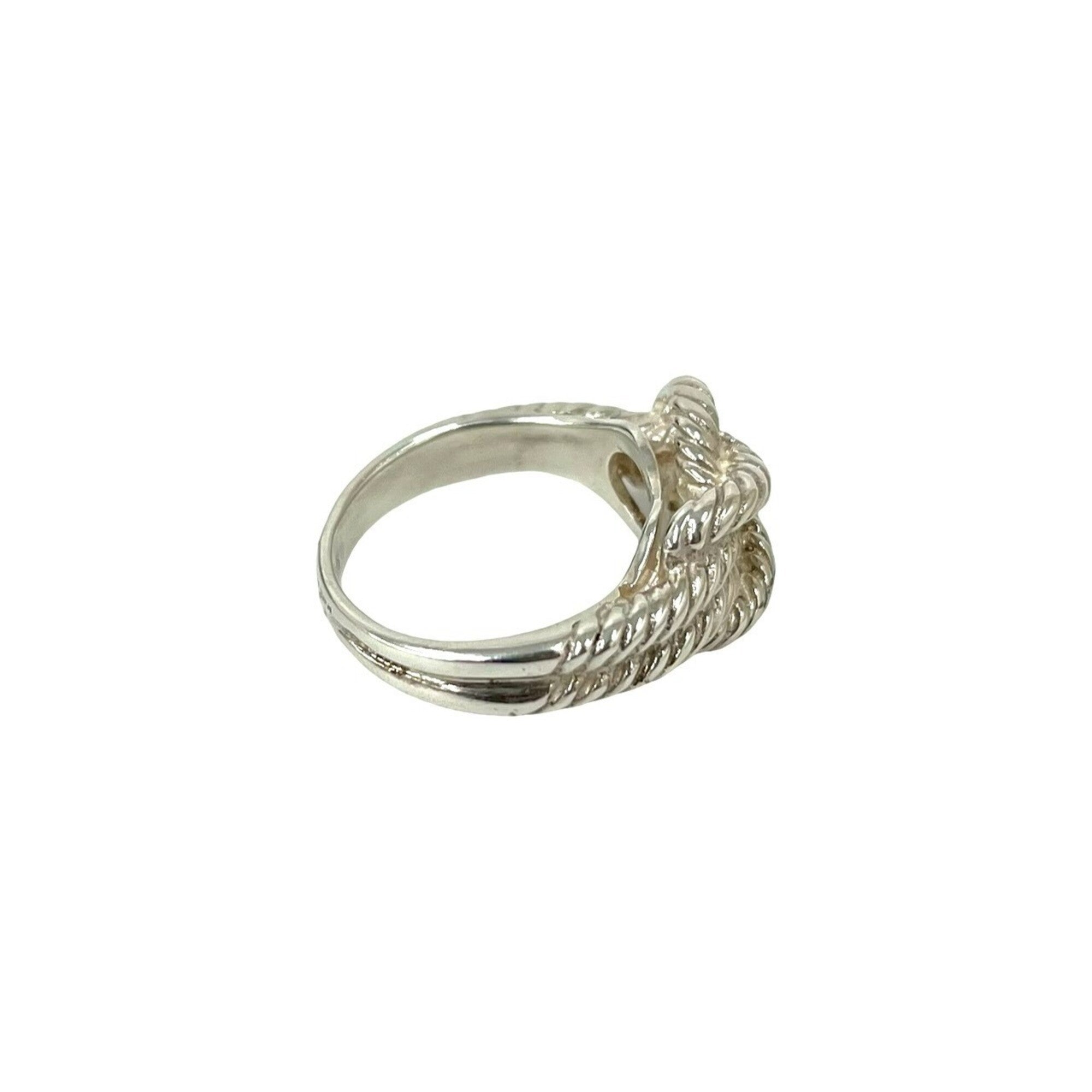 Hermes Silver Silver 925 Band Ring (Pre-Owned)