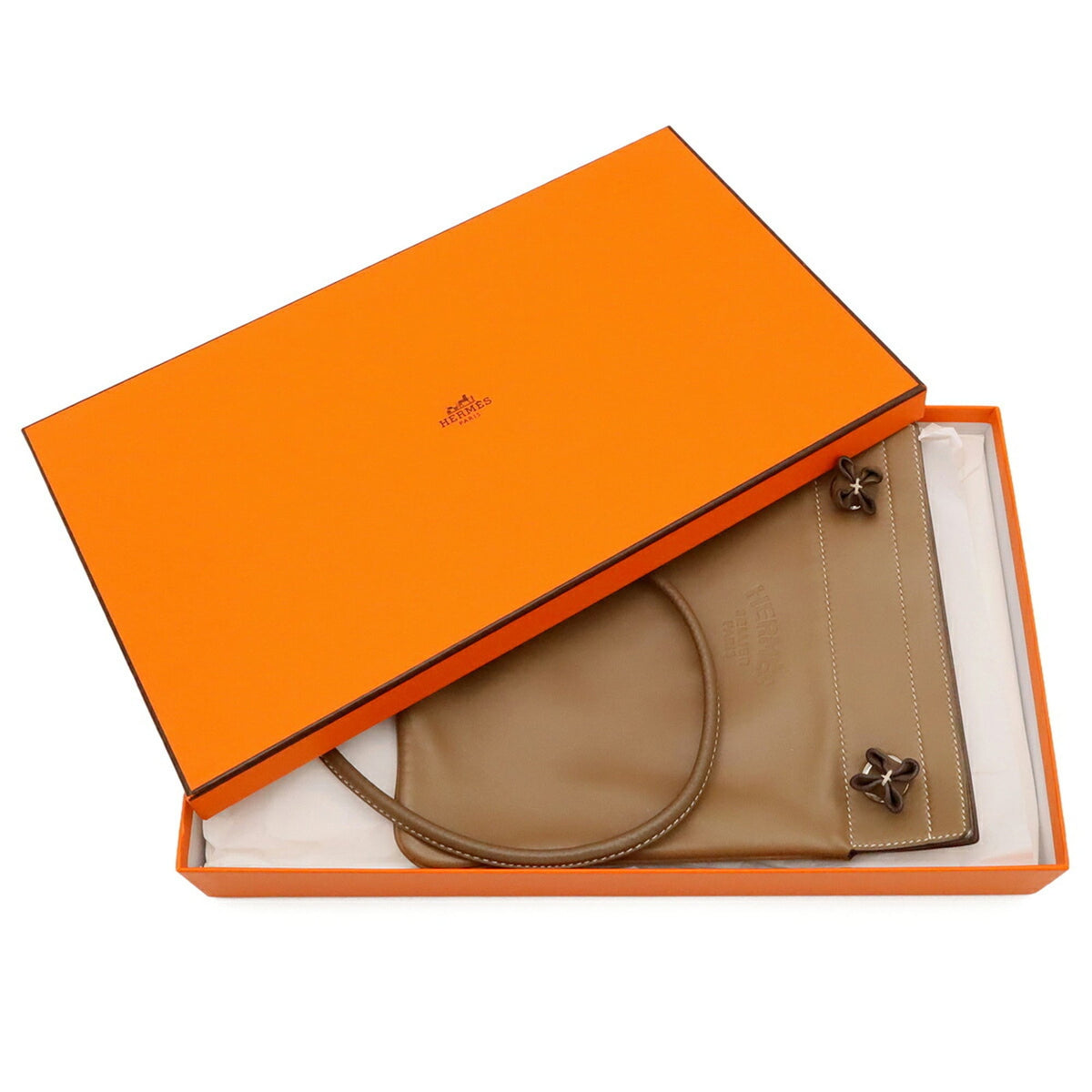 Hermes Etoupe Gray Swift Leather Pochette Shoulder Bag (Pre-Owned)