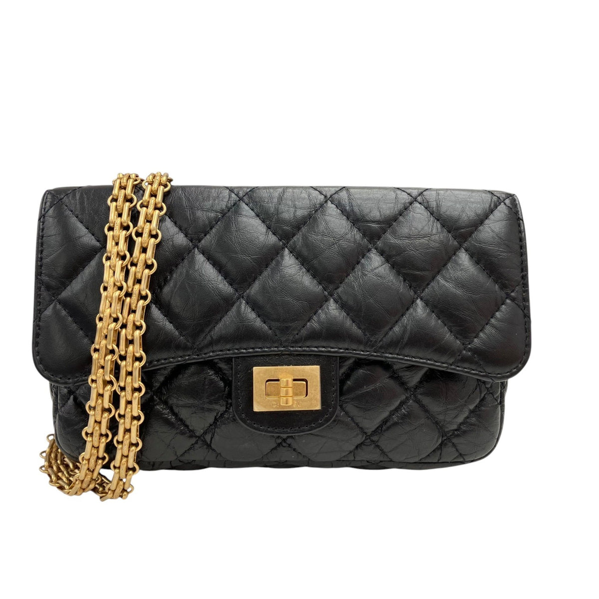 Chanel Matelasse Black Leather Chain/Shoulder Wallet (Pre-Owned)