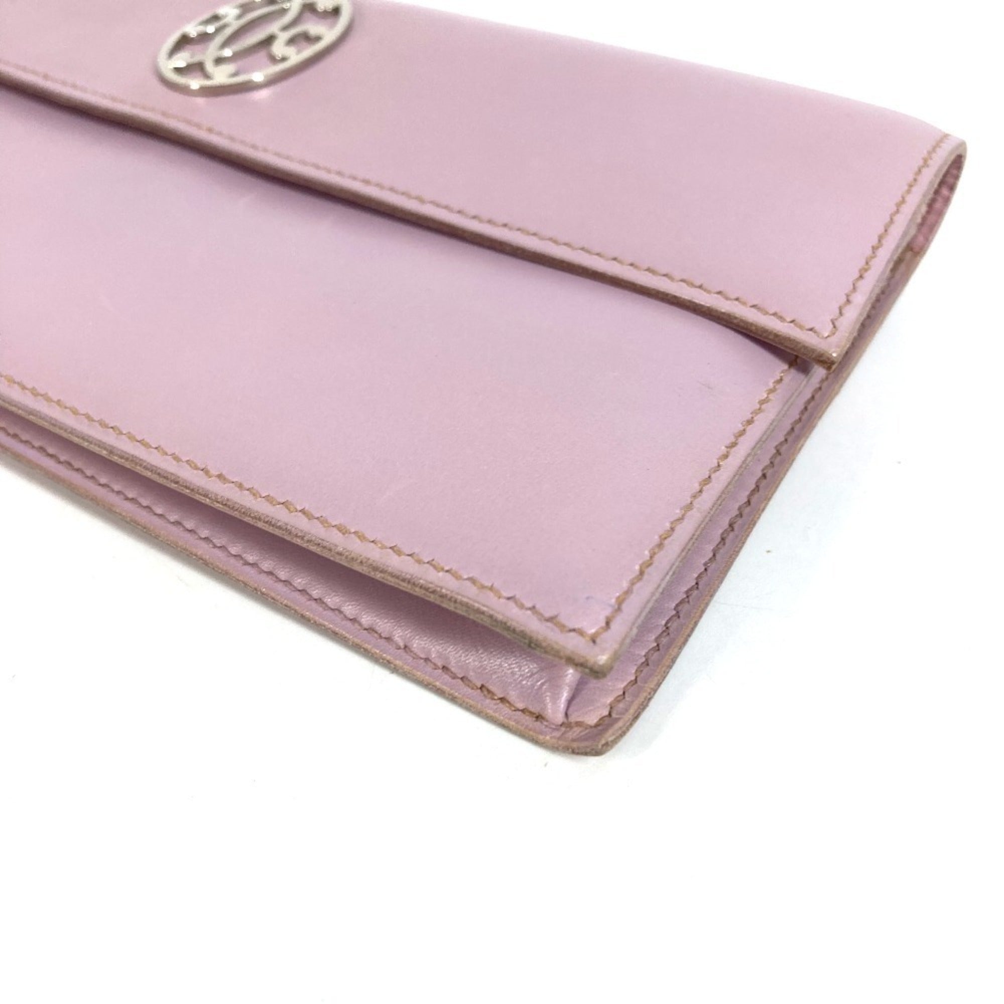 Hermes Pink Purple Leather Clutch Bag Handbag Pouch (Pre-Owned)