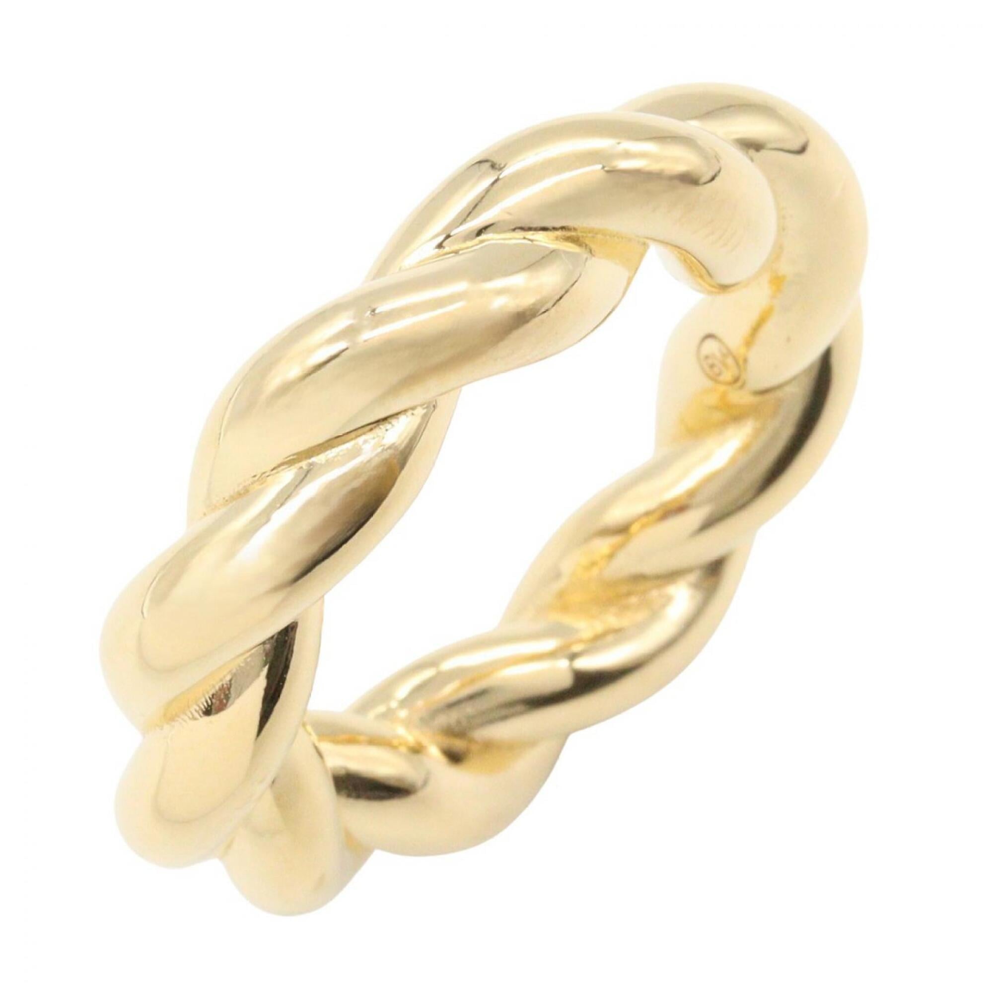 Bottega Veneta Gold Silver 925 Band Ring (Pre-Owned)
