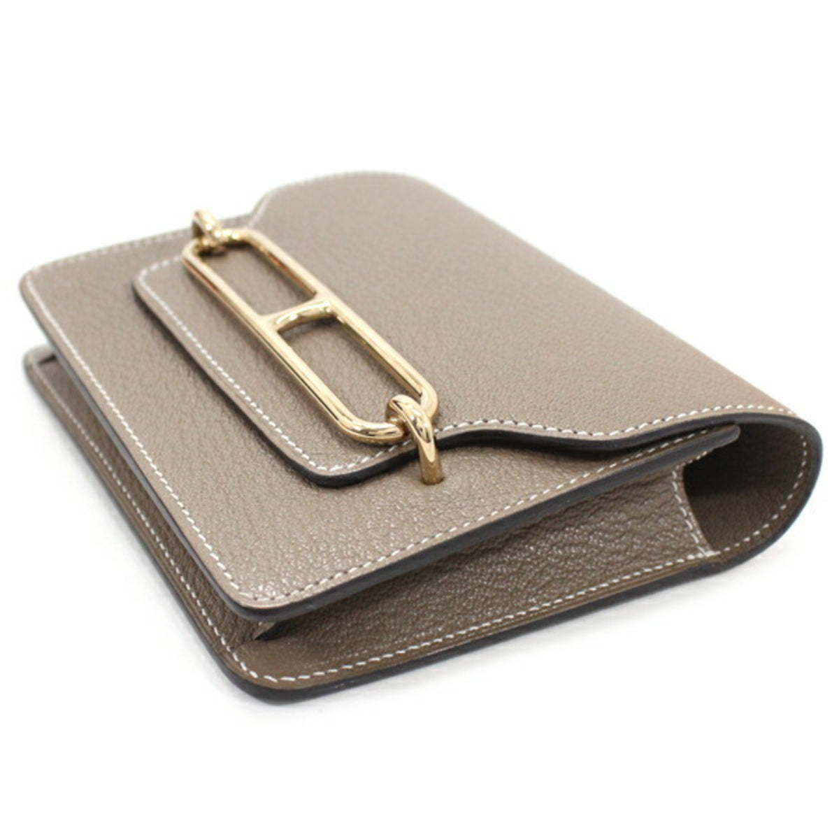 Hermes Etoupe Gray Chevre Myzore Leather Wallet (Bi-Fold) (Pre-Owned)